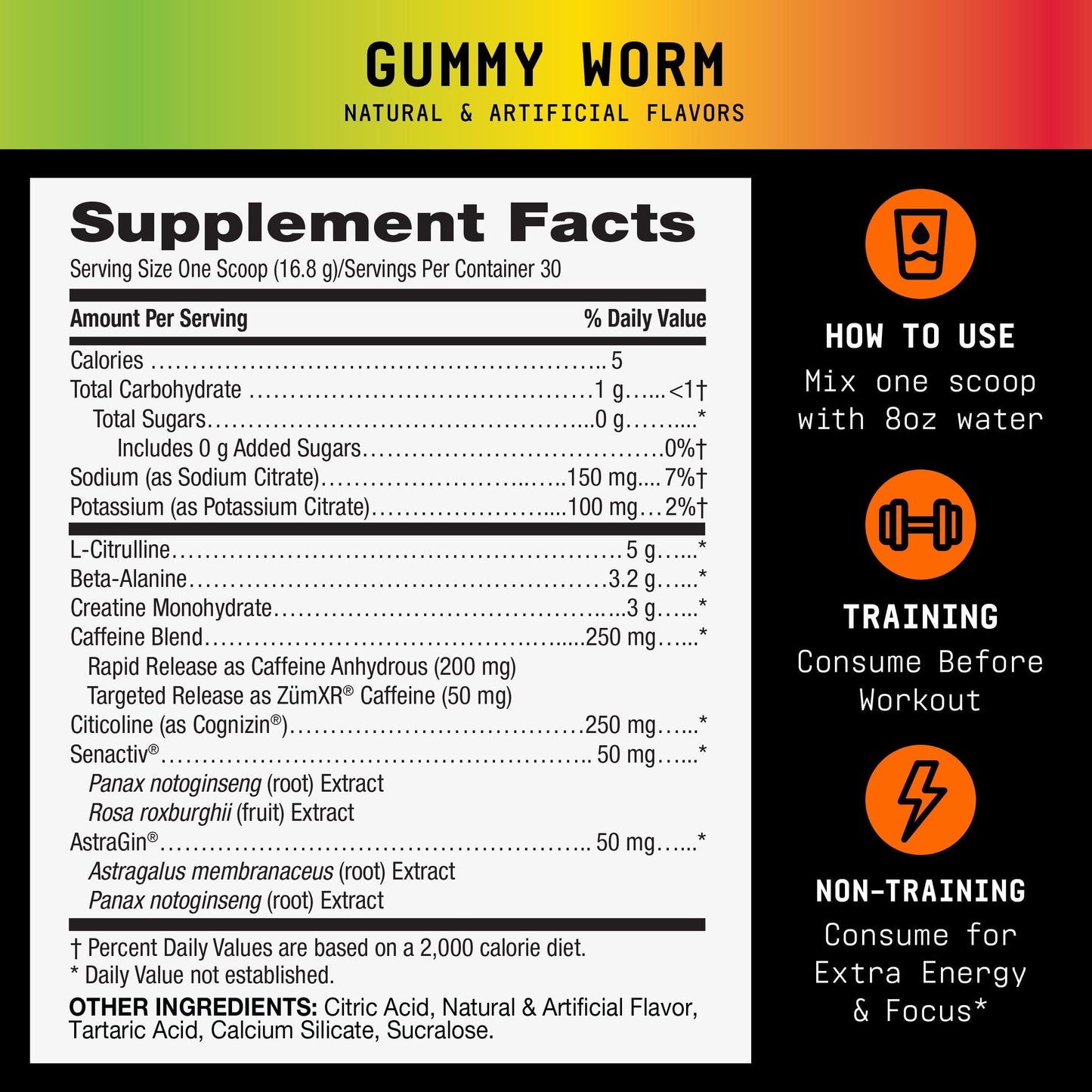 BEYOND RAW GNC LIT V2 Pre Workout Powder, Gummy Worm, 30 Servings
