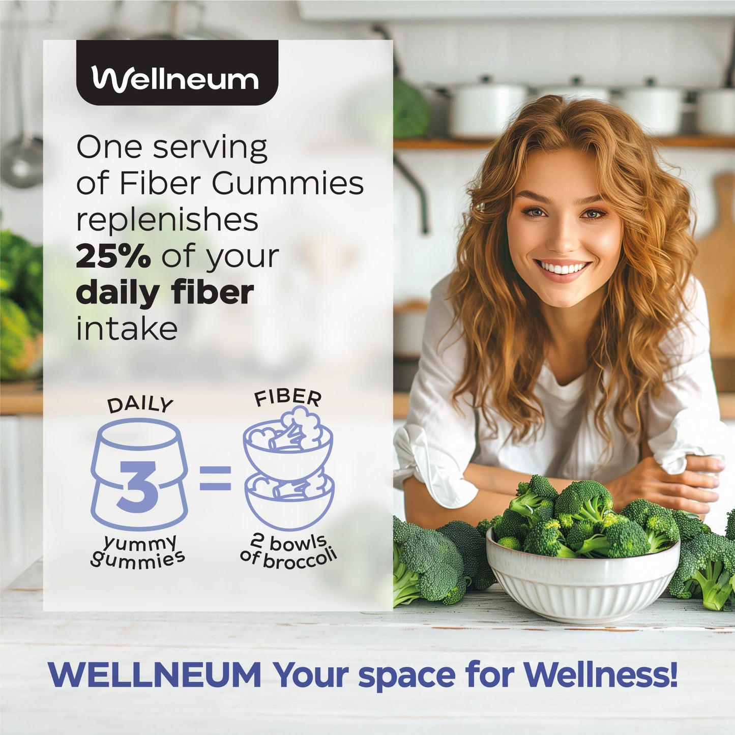 Wellneum High Prebiotic Fiber Gummies 160 Count