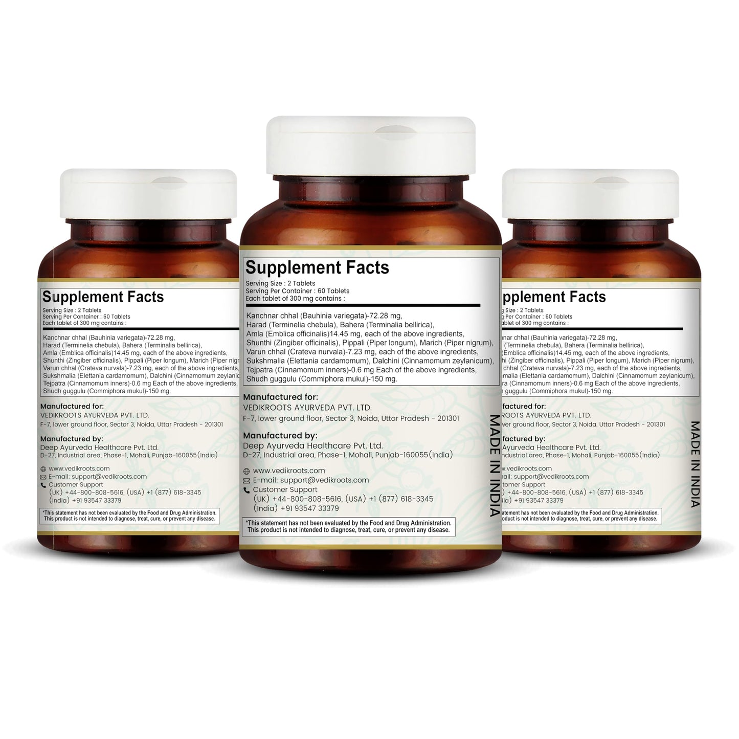 VEDIKROOTS Kanchnar Guggulu Capsule, 60 Tablets