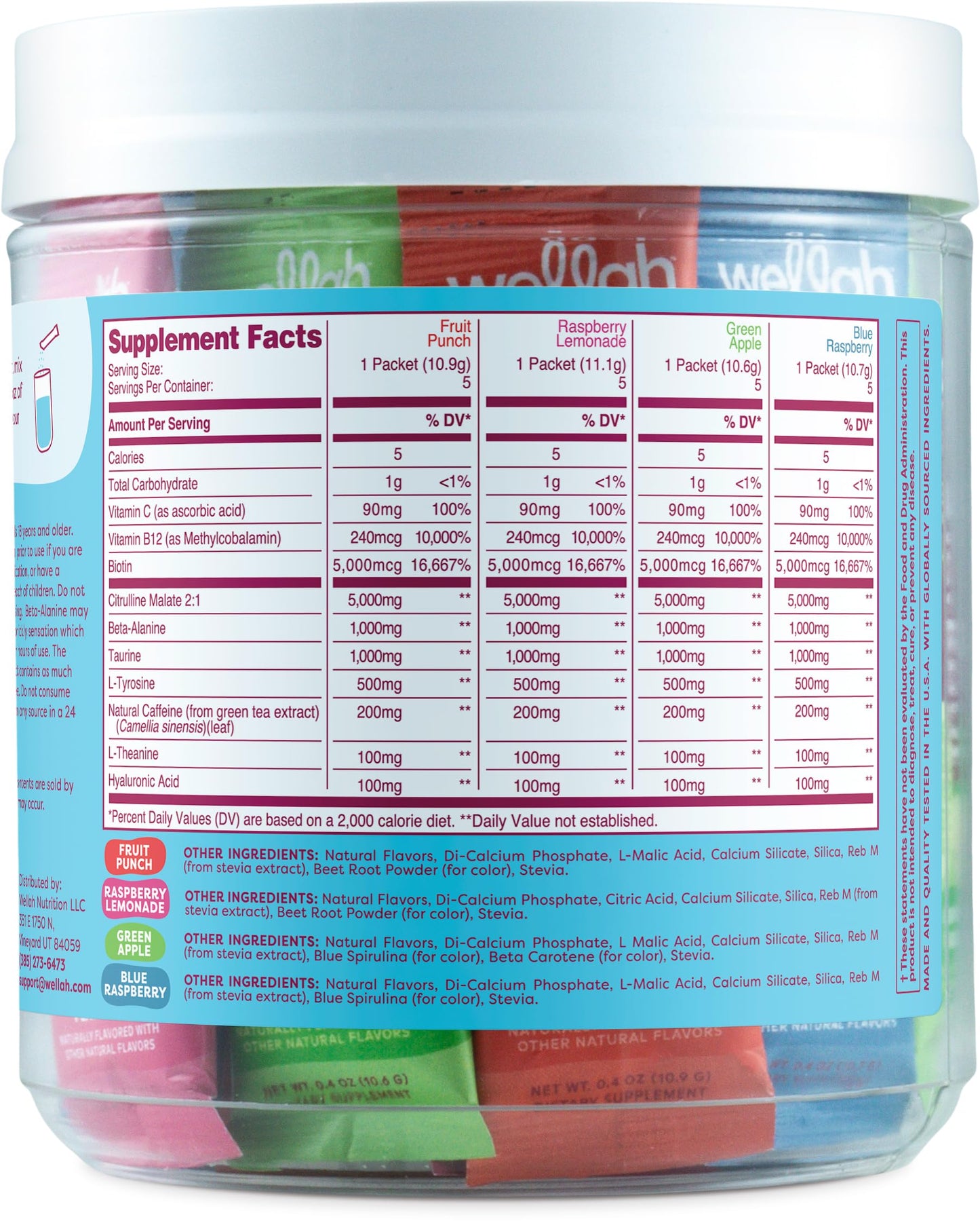 Wellah Get-Going Pre-Workout Packets Powder 7.7 oz
