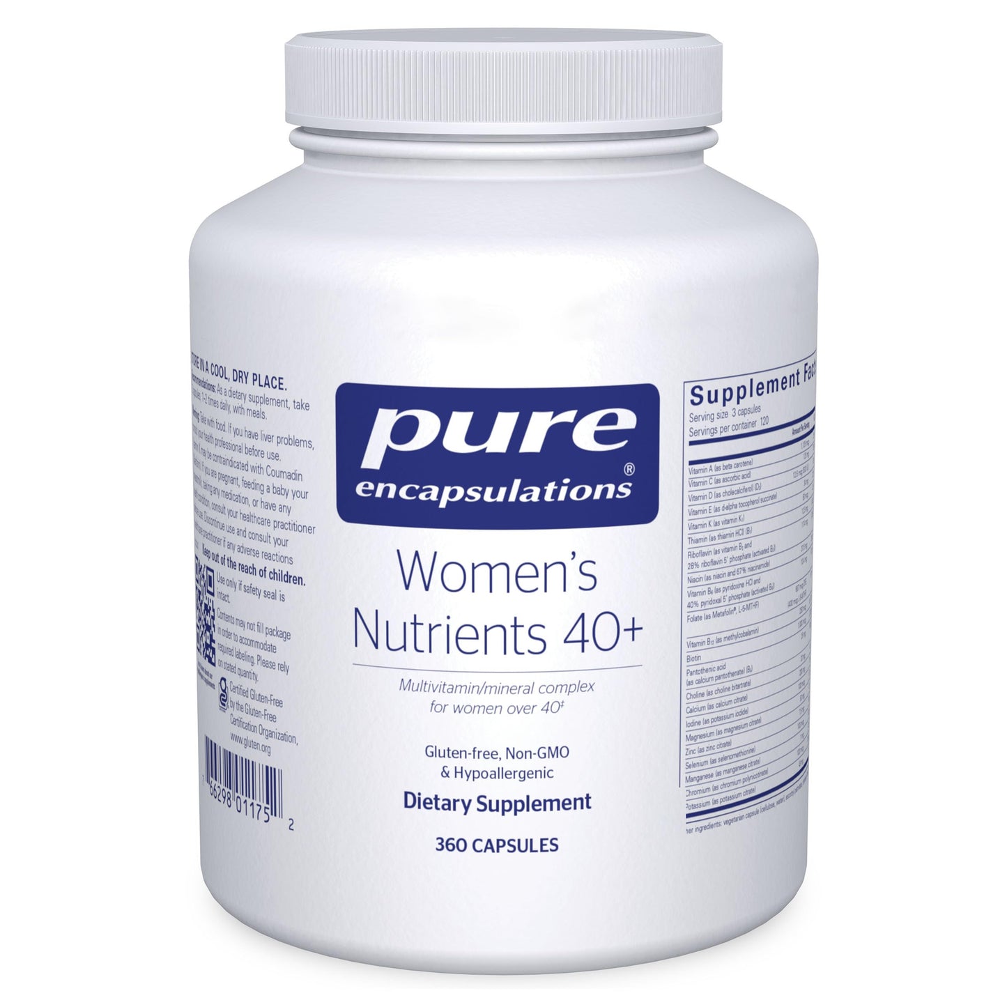 Pure Encapsulations Women's Nutrients 40+ Multivitamin for Women Over 40, Capsules 360