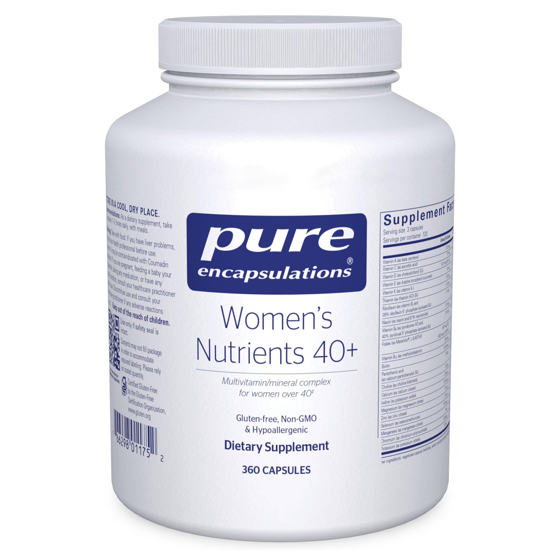 Pure Encapsulations Women's Nutrients 40+ Multivitamin for Women Over 40, Capsules 360