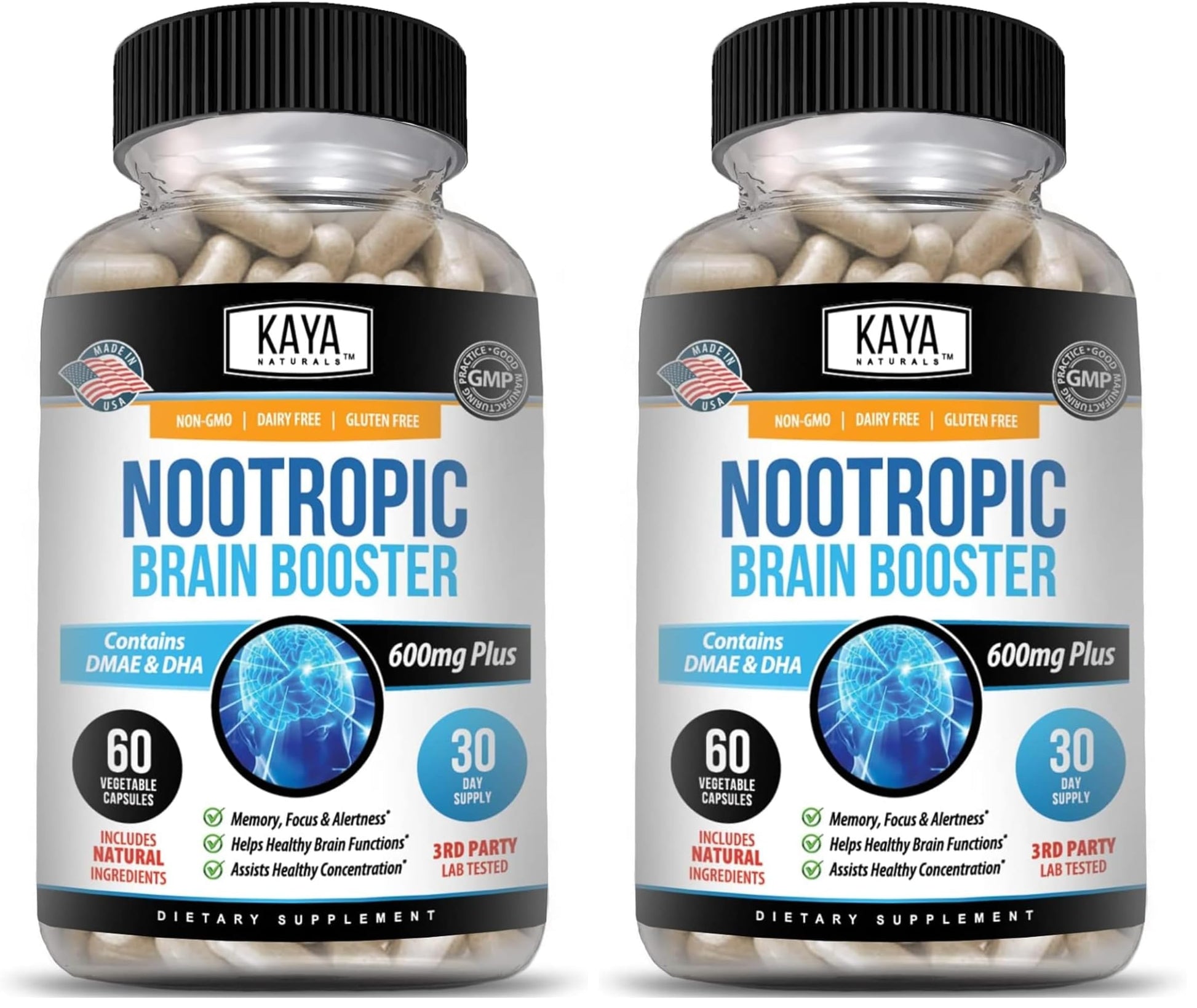 Kaya Naturals Nootropic Brain Booster, 120 Capsules