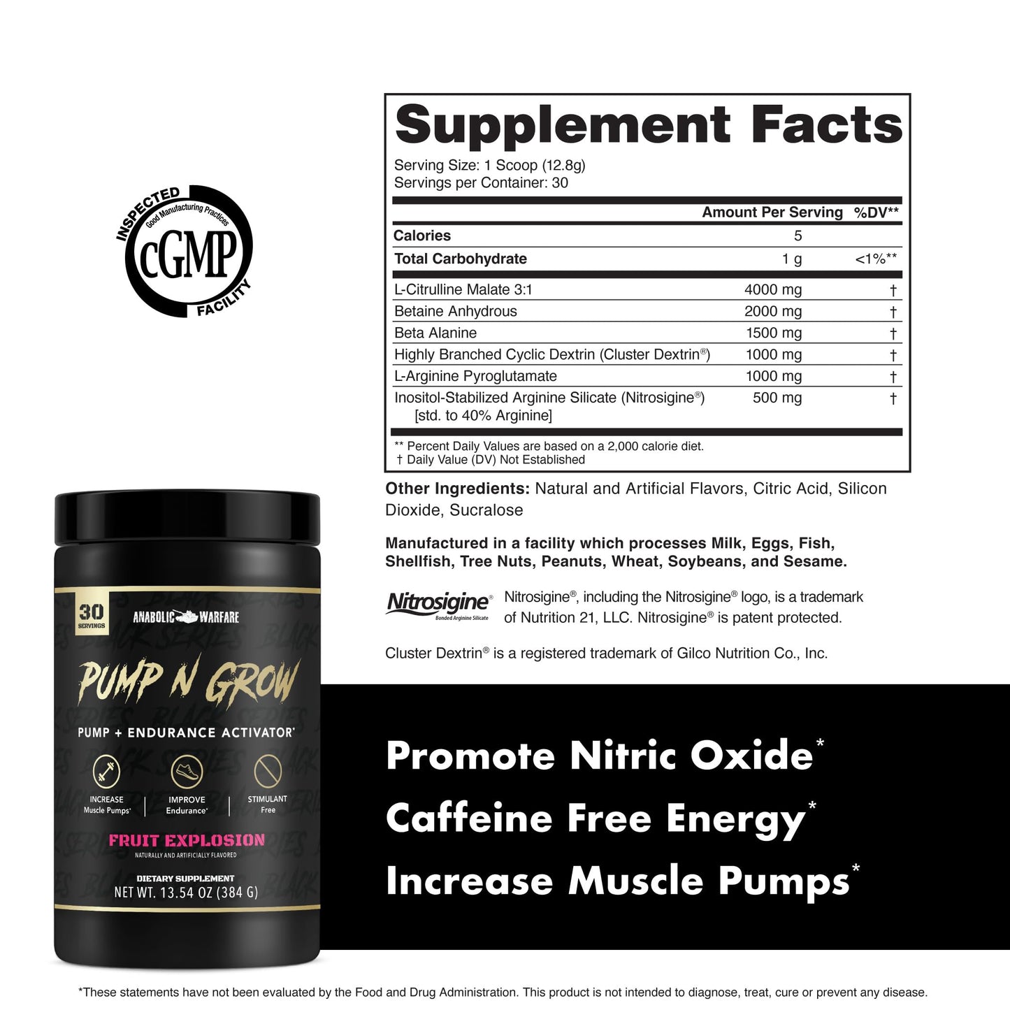Anabolic Warfare Pump-N-Grow Muscle Pump Pre-Workout Powder, 14.8 Oz