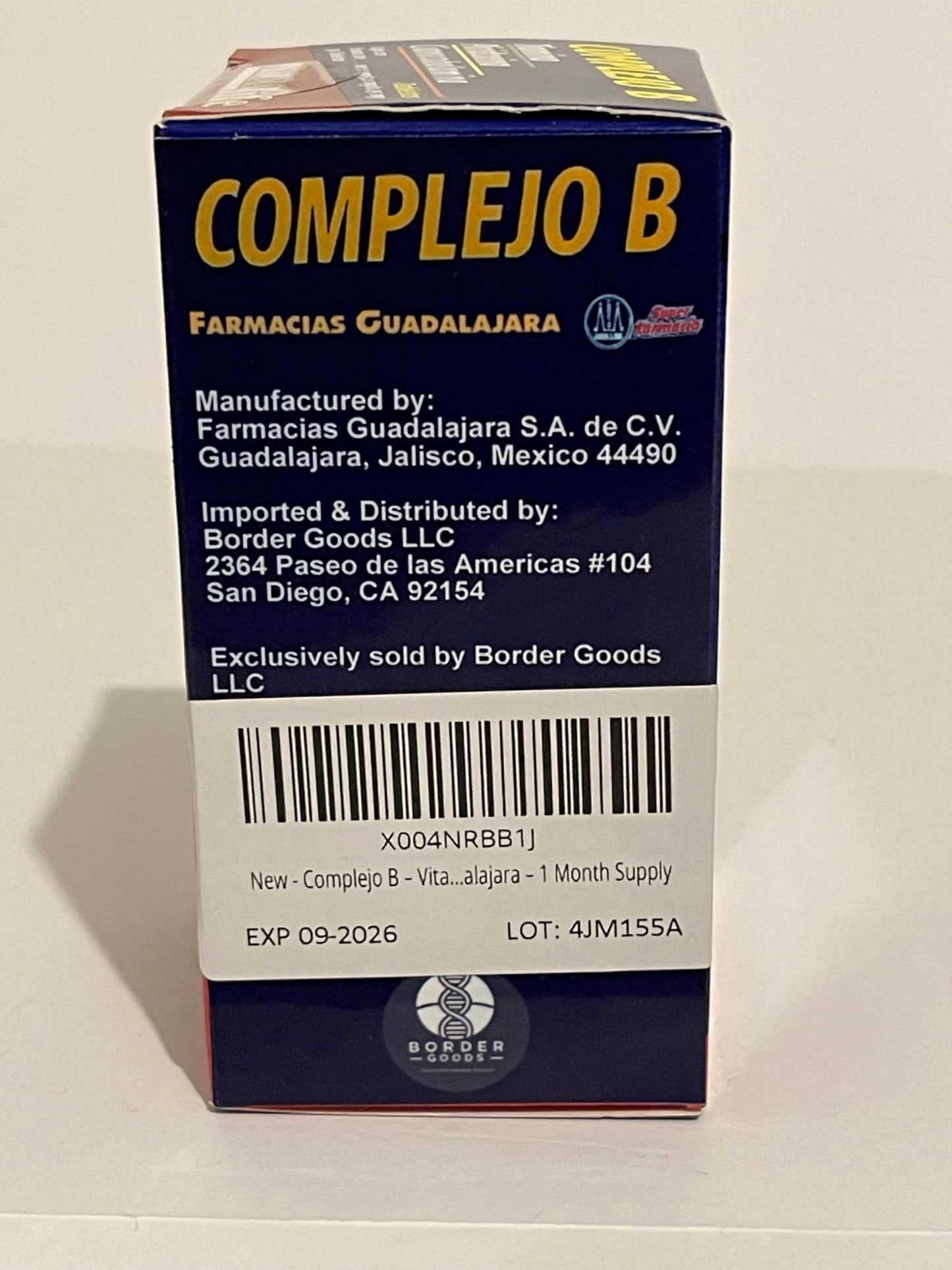 Generic Complejo B (B-Complex) Vitamin B1, B6, B12 Tablets – Dietary Supplement – 30 Tablets