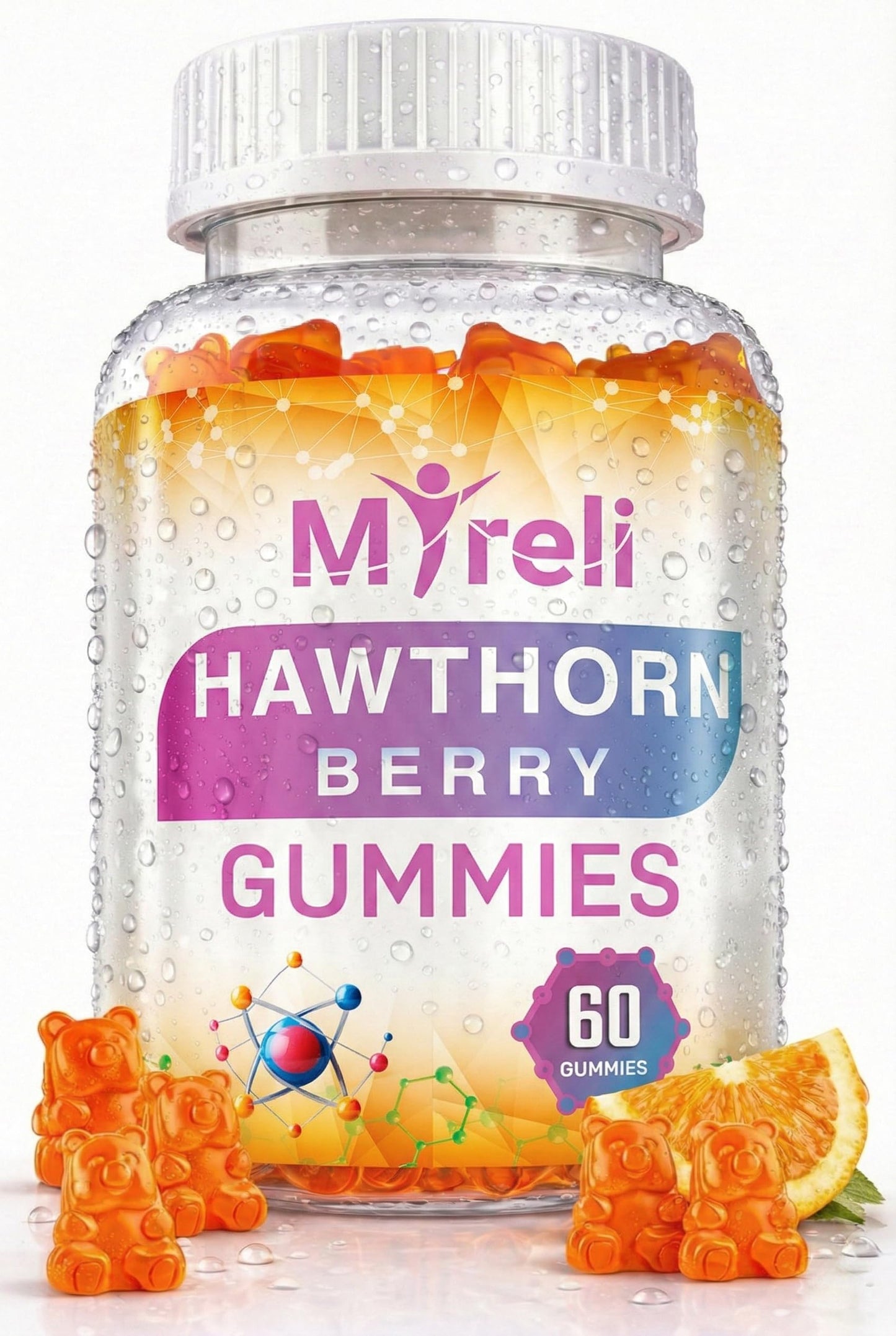 MYRELI Hawthorn Berry Gummies 1000mg Gummy 60 Count