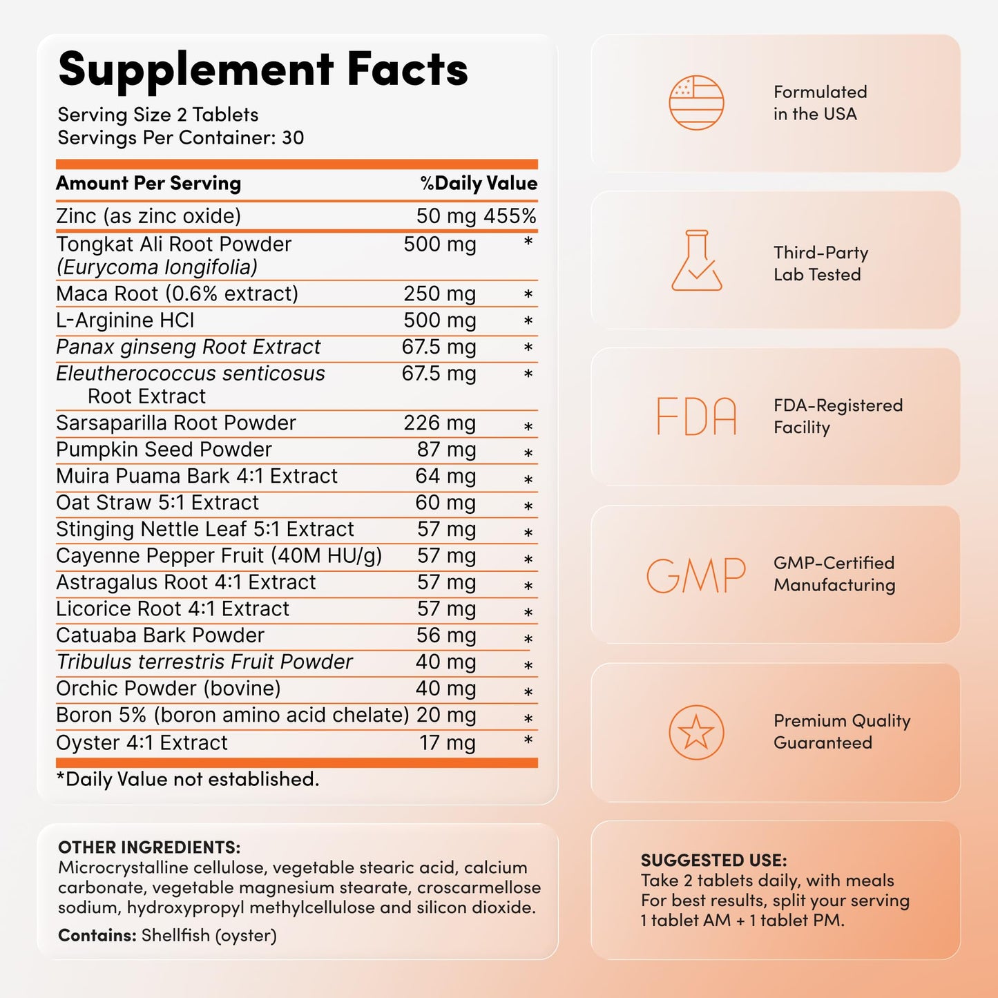 CLARVA Mens Testosterone Booster & Libido Support Tablets, 60 Count