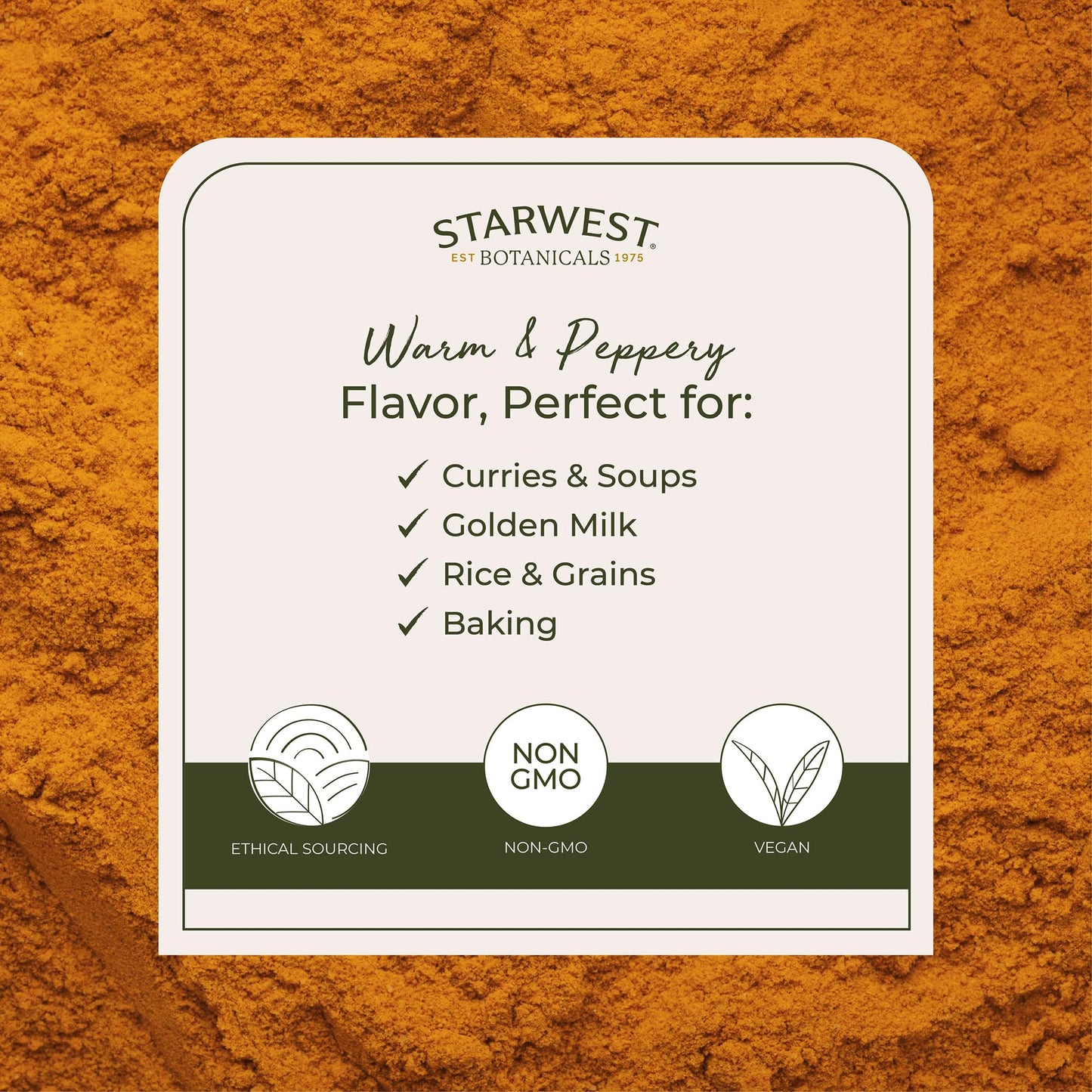 Starwest Botanicals Organic Ground Turmeric Root Powder 16 oz