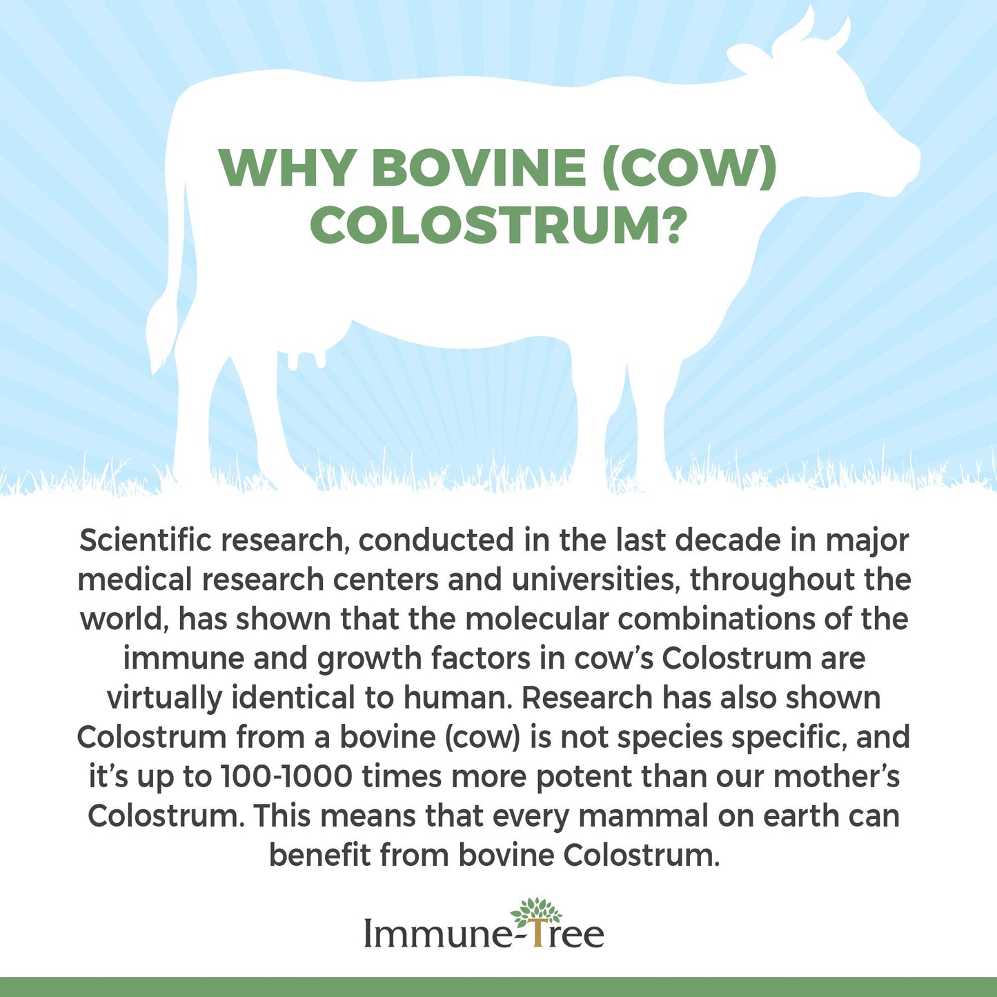 Immune-Tree 100% Bovine Colostrum Powder, 6.5 oz, 120 Servings