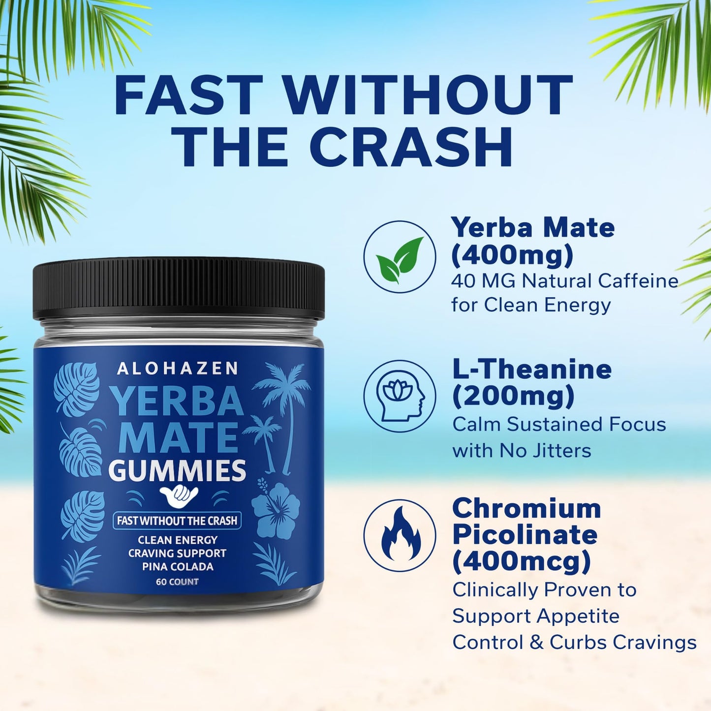 AlohaZen Yerba Mate Gummy 60 Count