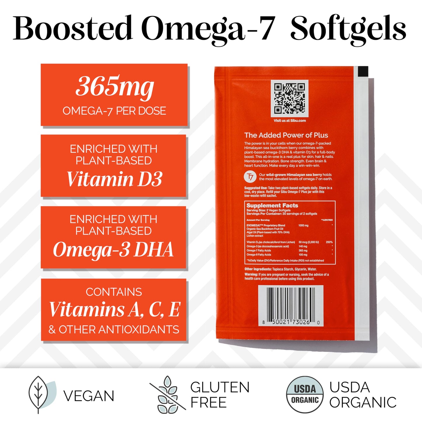 sibu Sea Buckthorn Omega-7 Plus Capsules, 60 Count