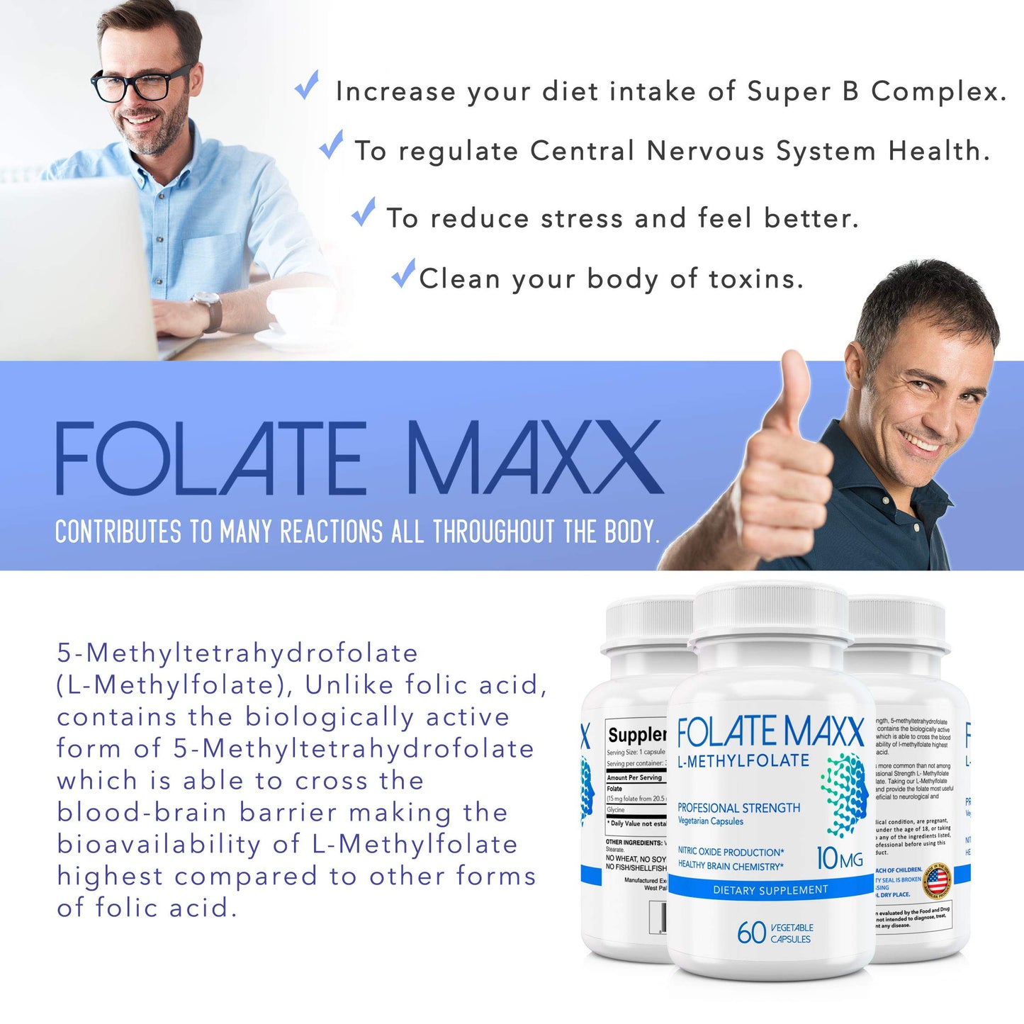 FOLATE MAXX L-Methylfolate 10 mg, 60 Capsules