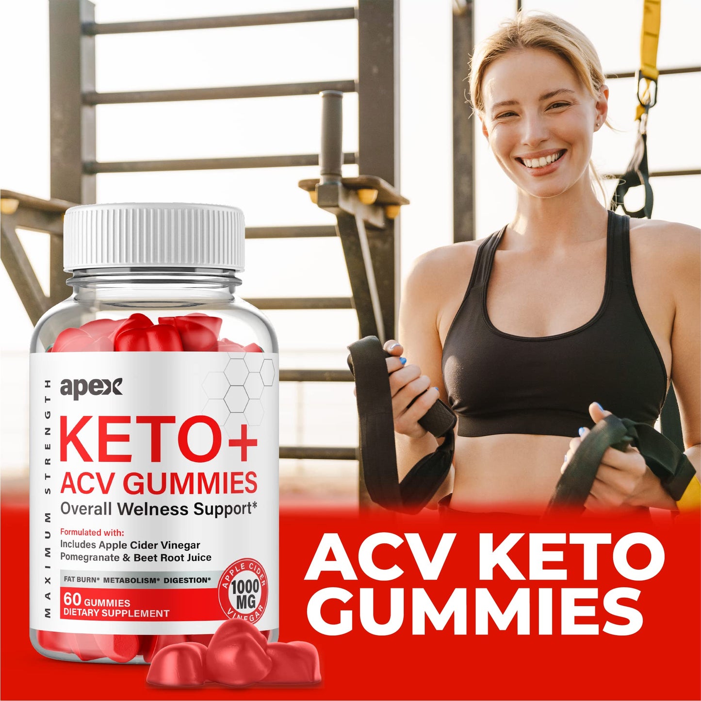 IDEAL PERFORMANCE Apex Keto Apple Cider Vinegar Gummies, 300 Gummies