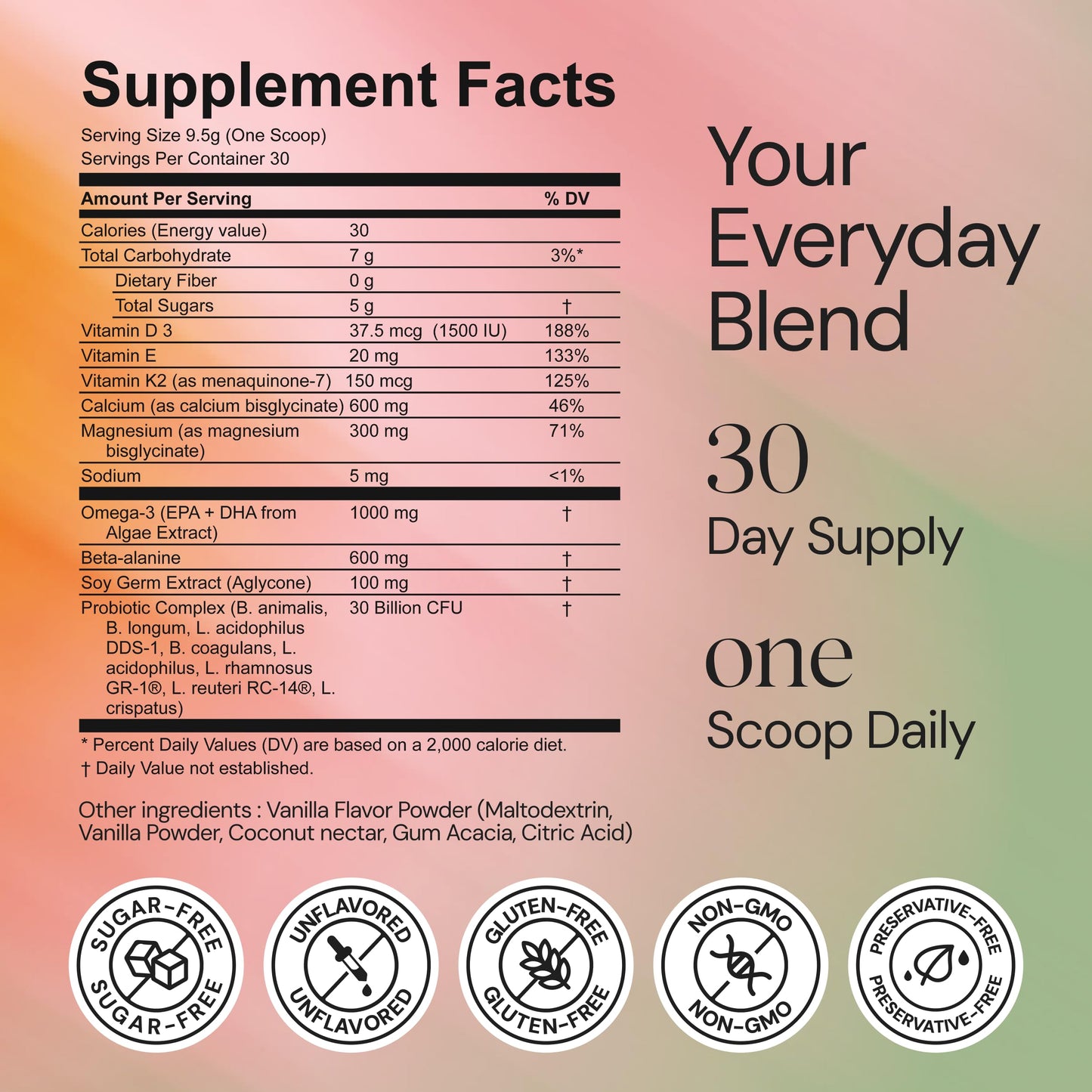 Libré Life Transition Hormonal Blend Powder, Hormone-Free Perimenopause Supplement for Women, Vitamins, Minerals, Probiotics, Hot Flash Relief, Night Sweats, Mood, Bone & Sleep Support, 30 Servings, 10 Ounce