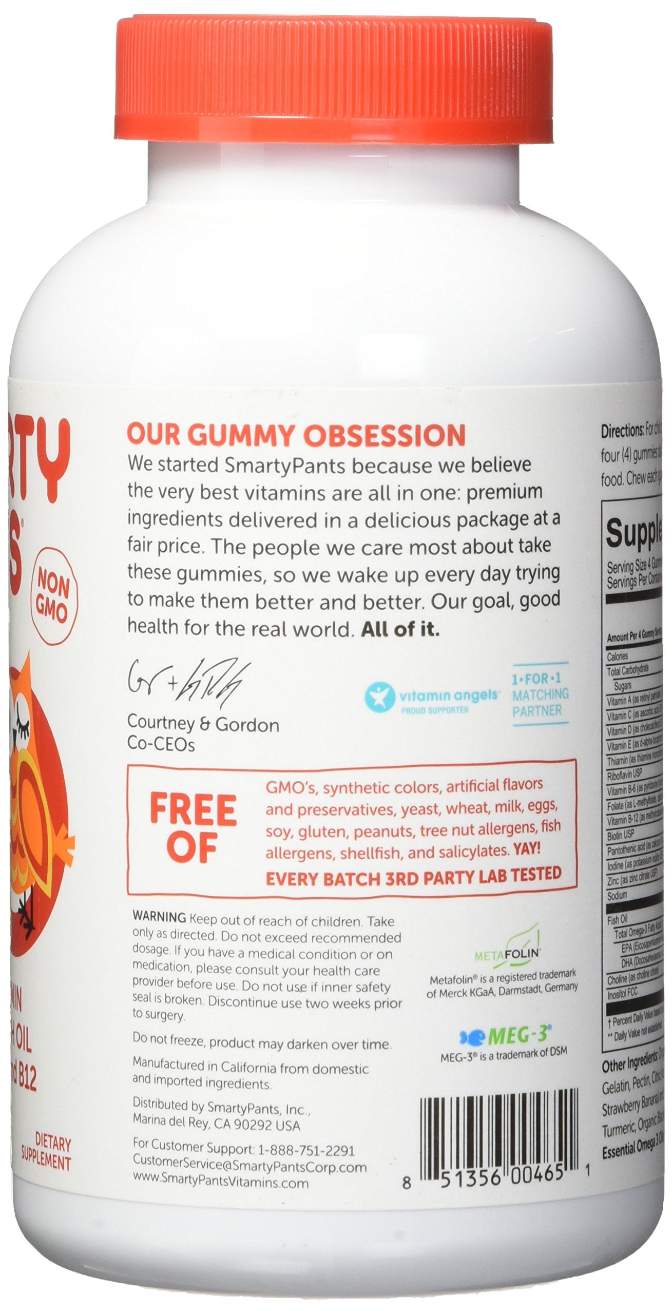 SmartyPants Kids Complete Multivitamin Gummy 180 Count