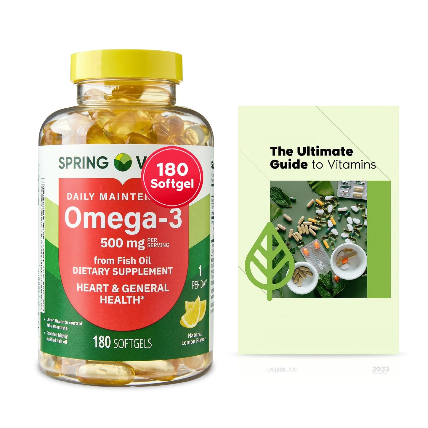 Generic Omega-3 Fish Oil 500 mg Softgel, 180 Count