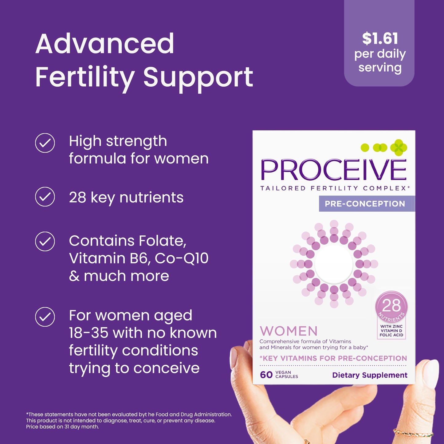 Proceive Tailored Fertility Supplement for Women Multivitamin 60 Capsules