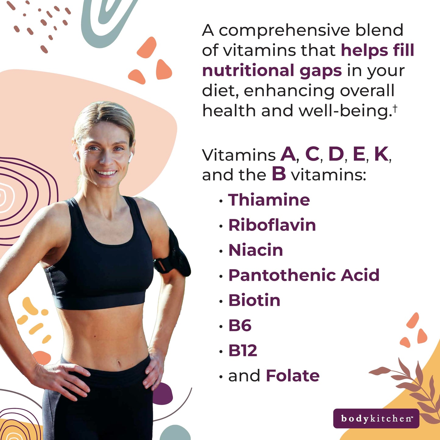 Body Kitchen Women's Multivitamin with Optifolin+ & VitaCholine Supplement 1 Capsule