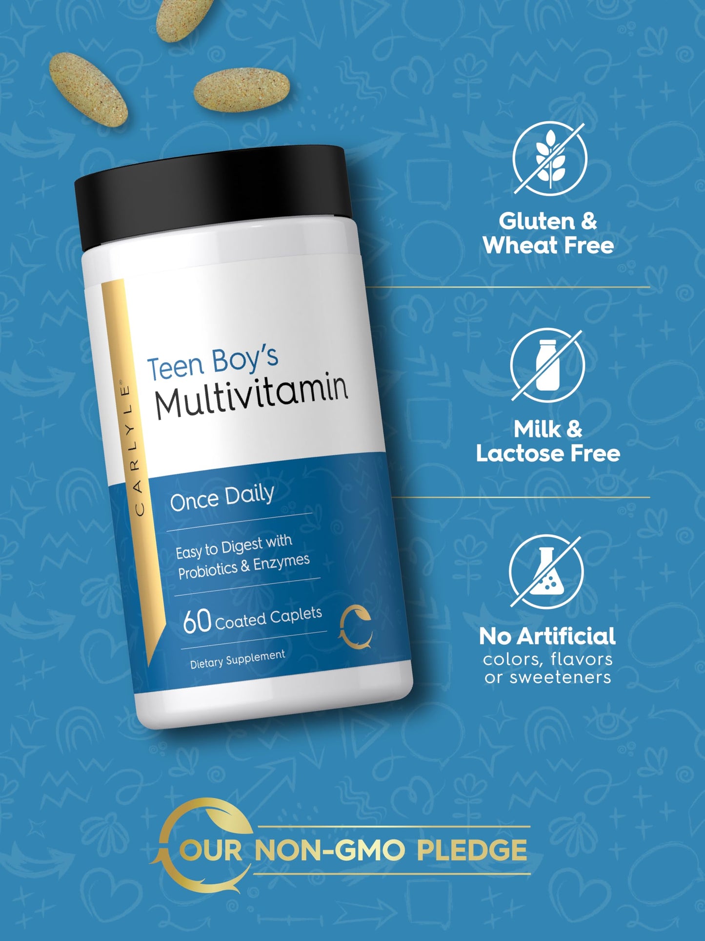 Carlyle Teen Multivitamin for Boys Caplets 60 Count