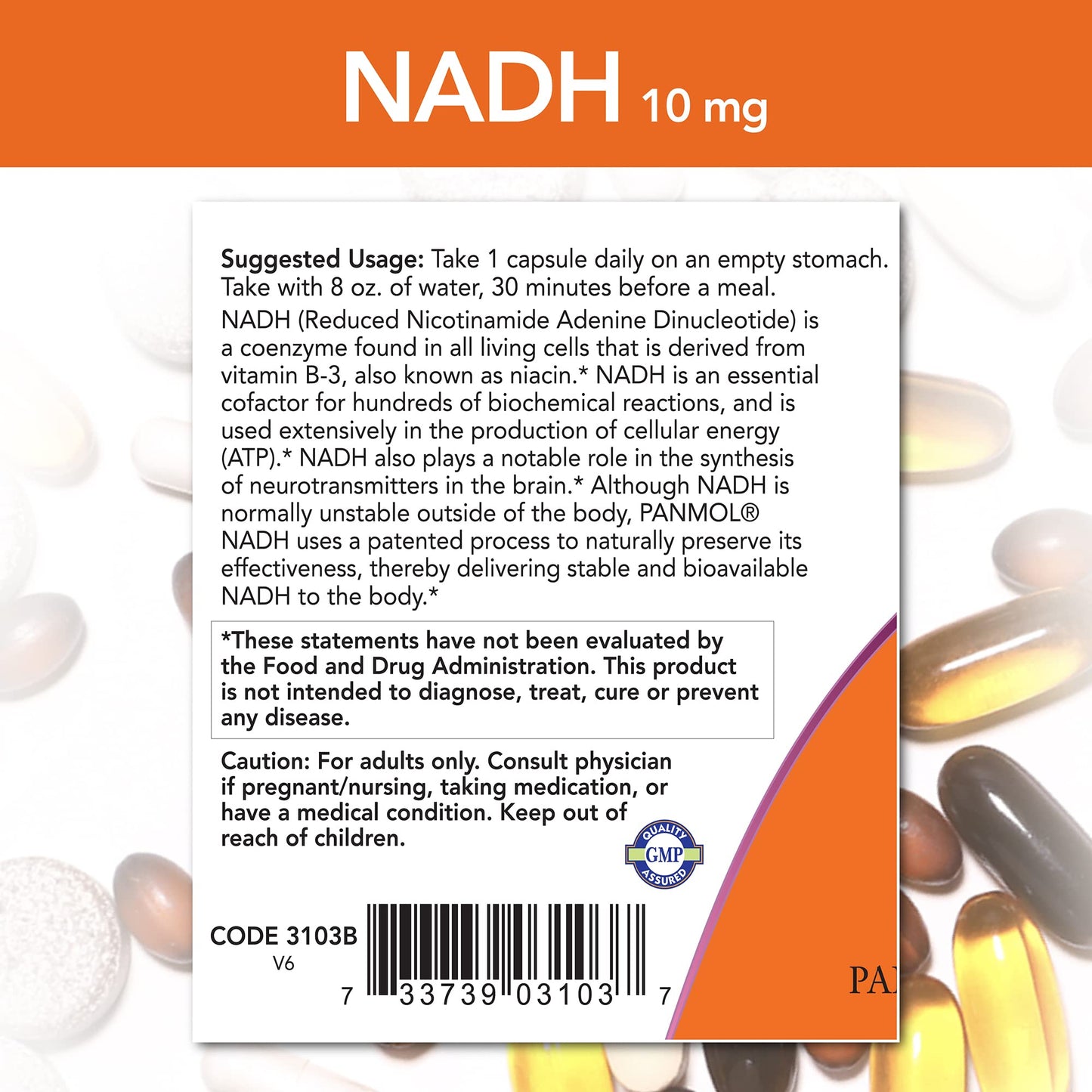 NOW Foods NADH with Ribose 10 mg Capsules 60 Count