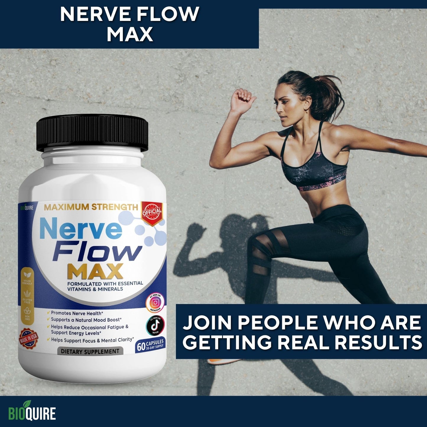 BIOQUIRE Nerve Flow MAX Dietary Supplement 60 Capsules