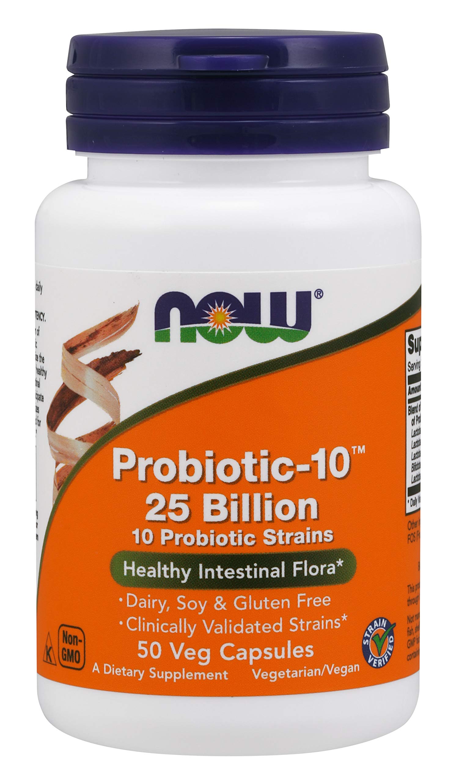 NOW Foods Probiotic-10 25 Billion Capsules, 100 Count