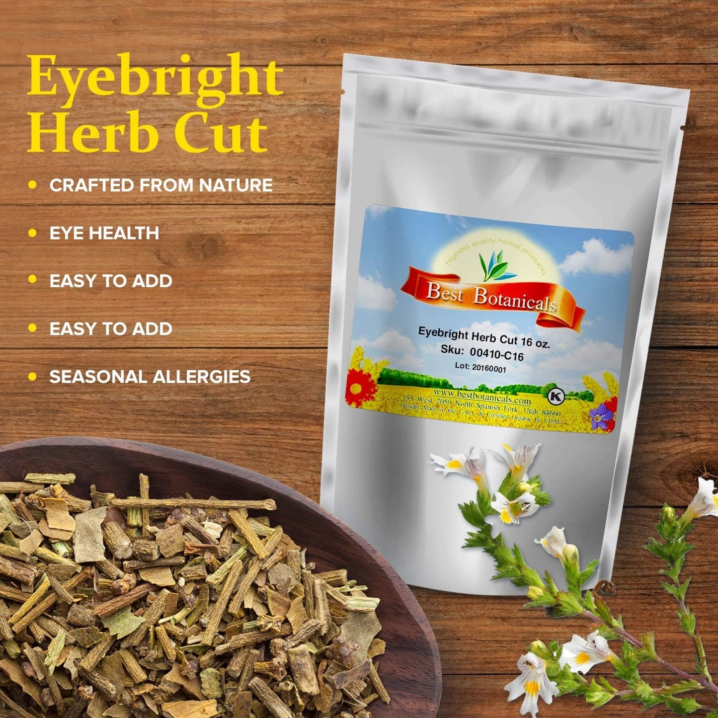 Best Botanicals Eyebright Herb Cut Powder 4 Ounce