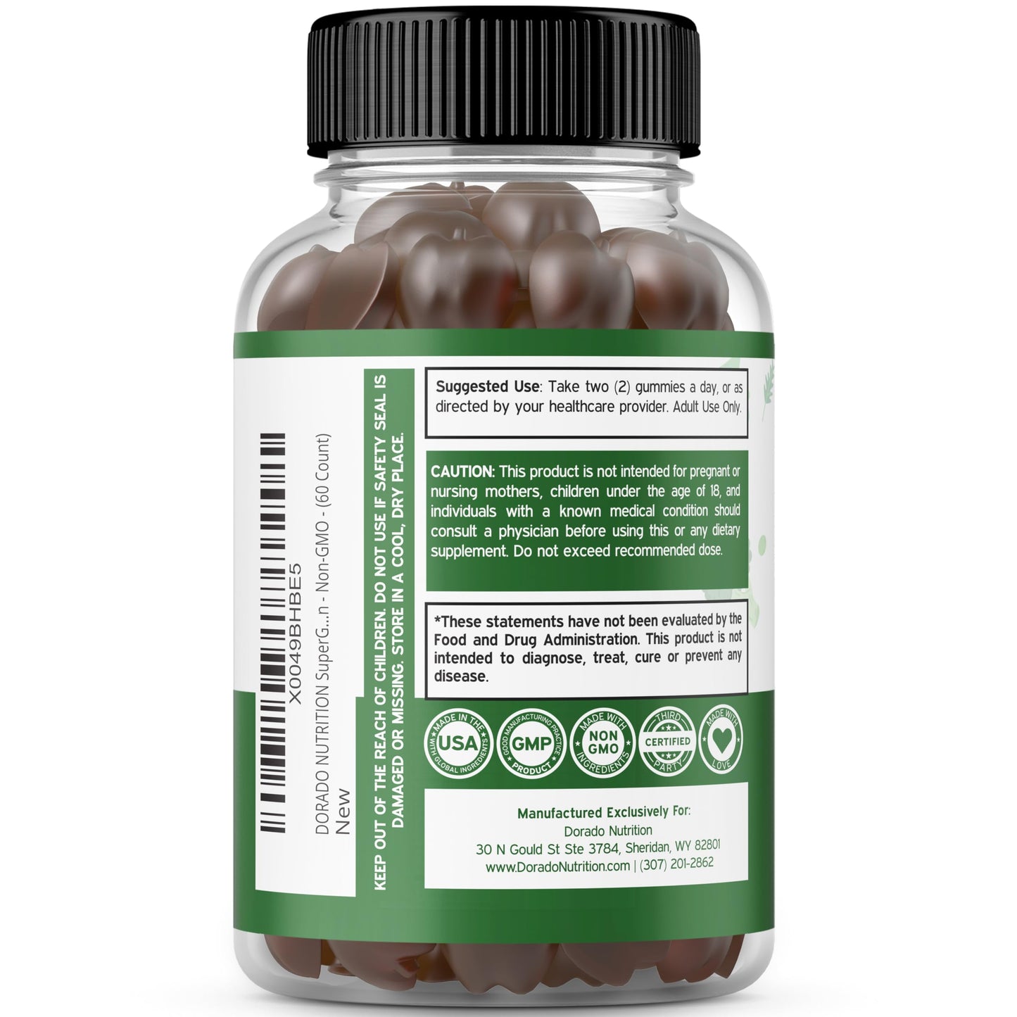 DORADO NUTRITION Supergreens Gummies Immunity Support - 60 Gummies