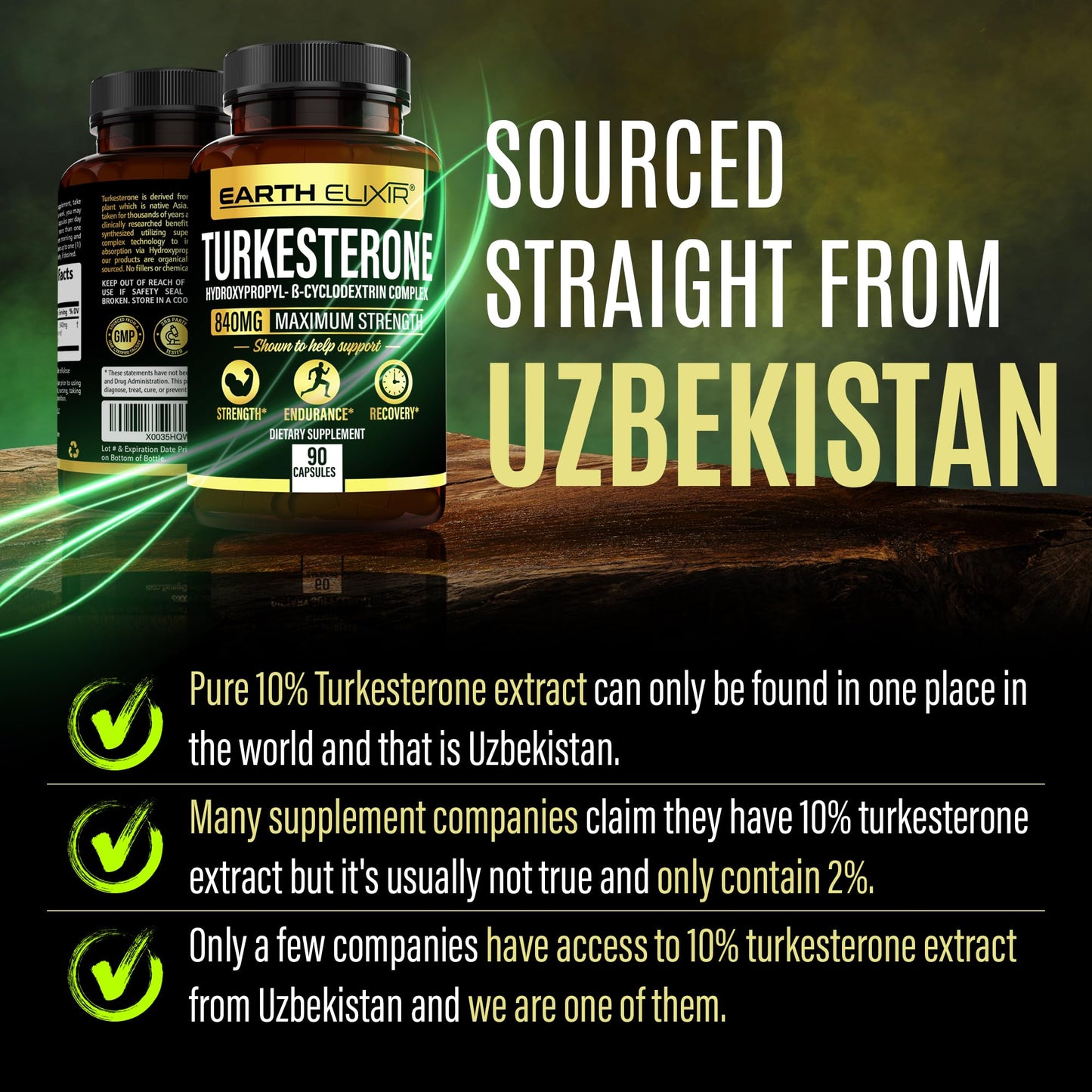 Earth Elixir Turkesterone 840 mg Capsule 90 Count