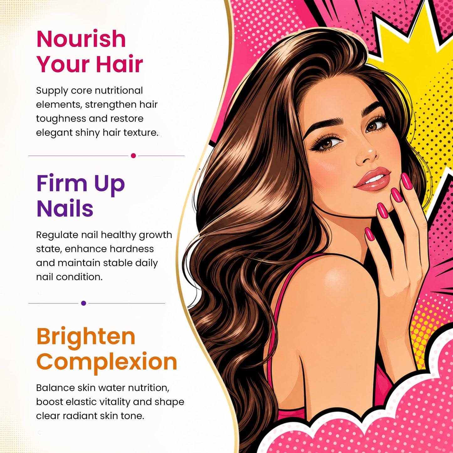 Vinatzen Hair Skin and Nails Vitamins with Biotin 5000mcg Capsules, 60 Count