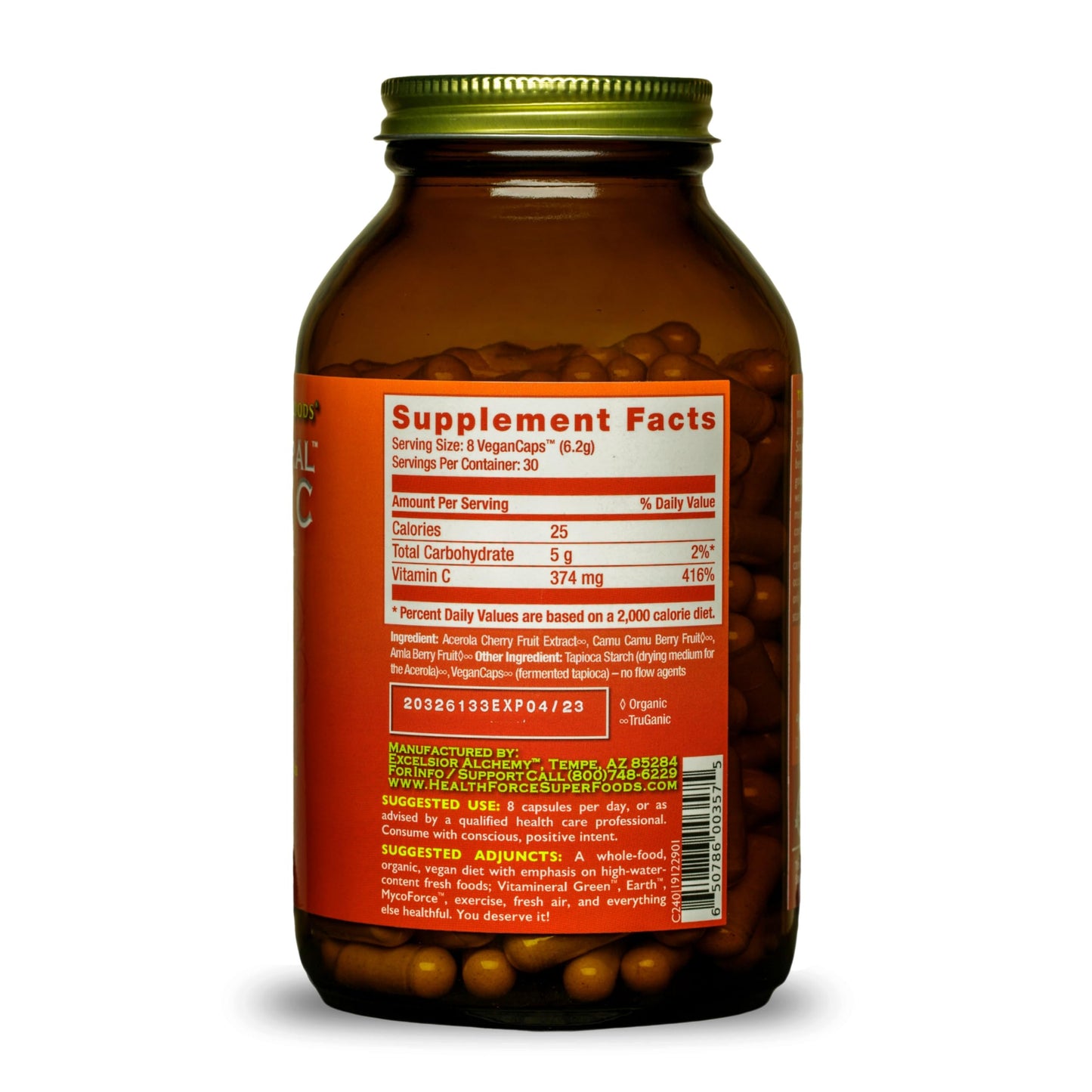 HEALTHFORCE SUPERFOODS Truly Natural Vitamin C Capsules 240 Capsules