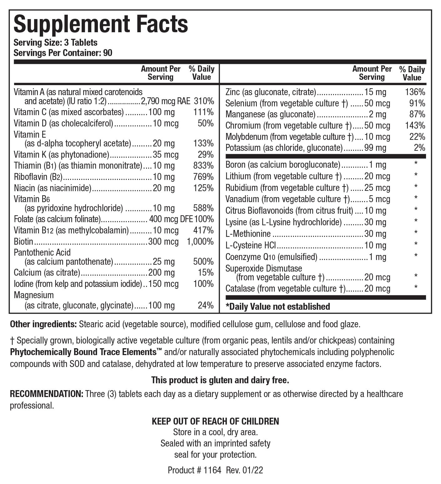 Biotics Research Bio Multi Plus Iron and Copper Free Multivitamin, 270 Tablets
