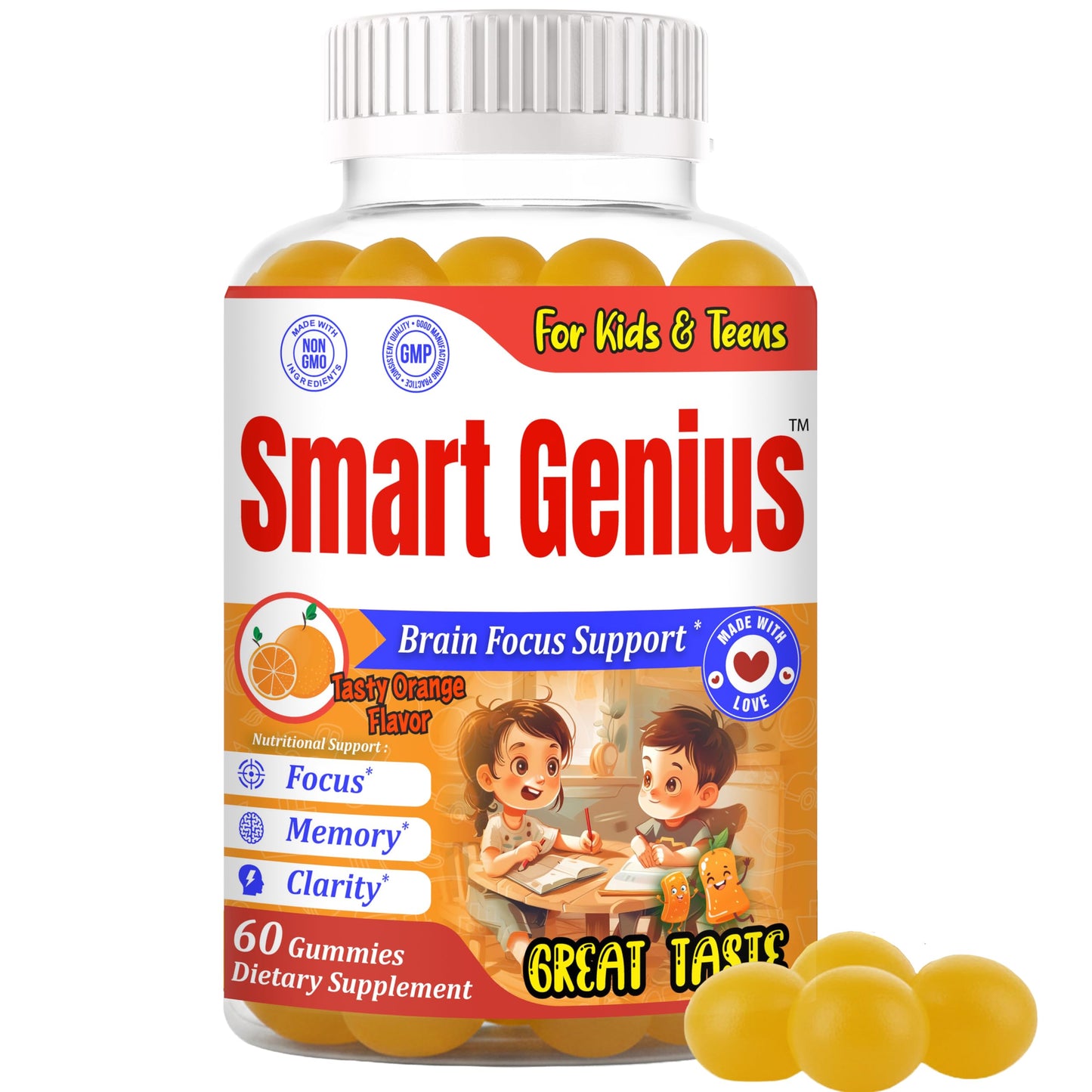 ROVita Smart Genius Omega-3 for Kids Gummy, 60 Count