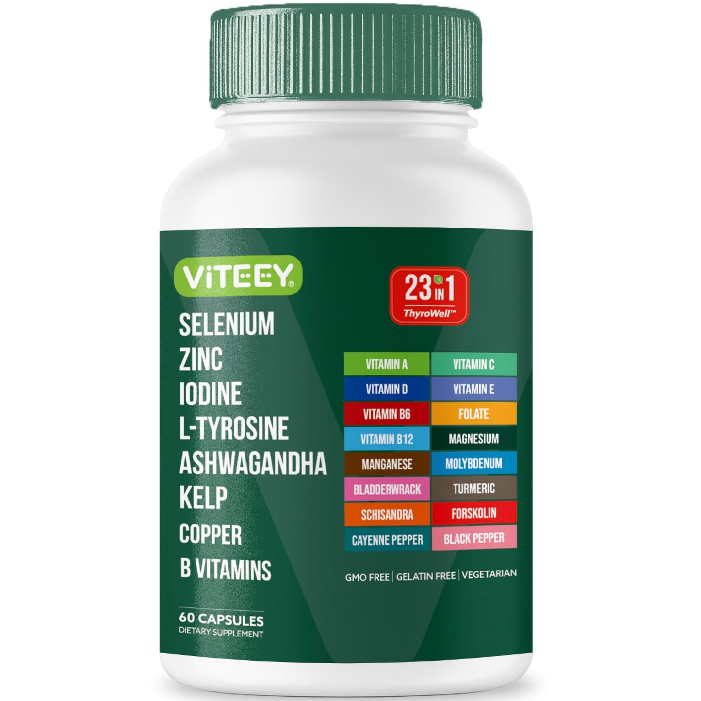 Viteey ThyroWell 23in1 Capsule Blend, 60 Capsules