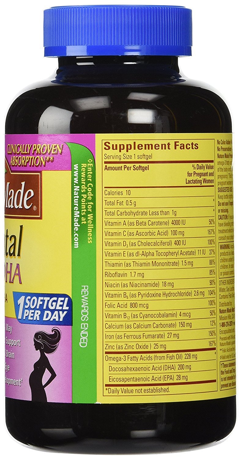 Nature Made Prenatal Multi + DHA Softgels, 300 Count