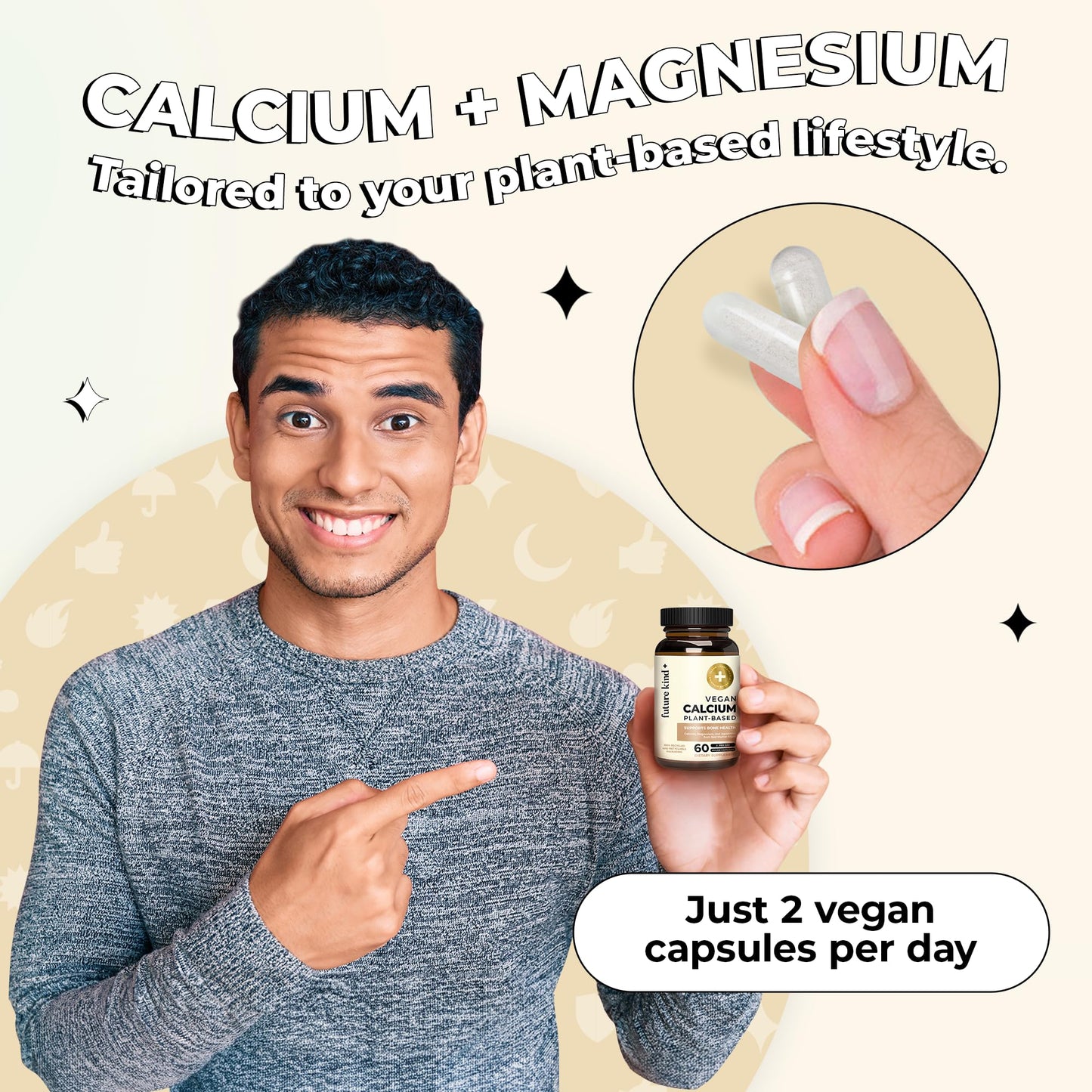 Future Kind Vegan Calcium Magnesium Capsule, 60 Count