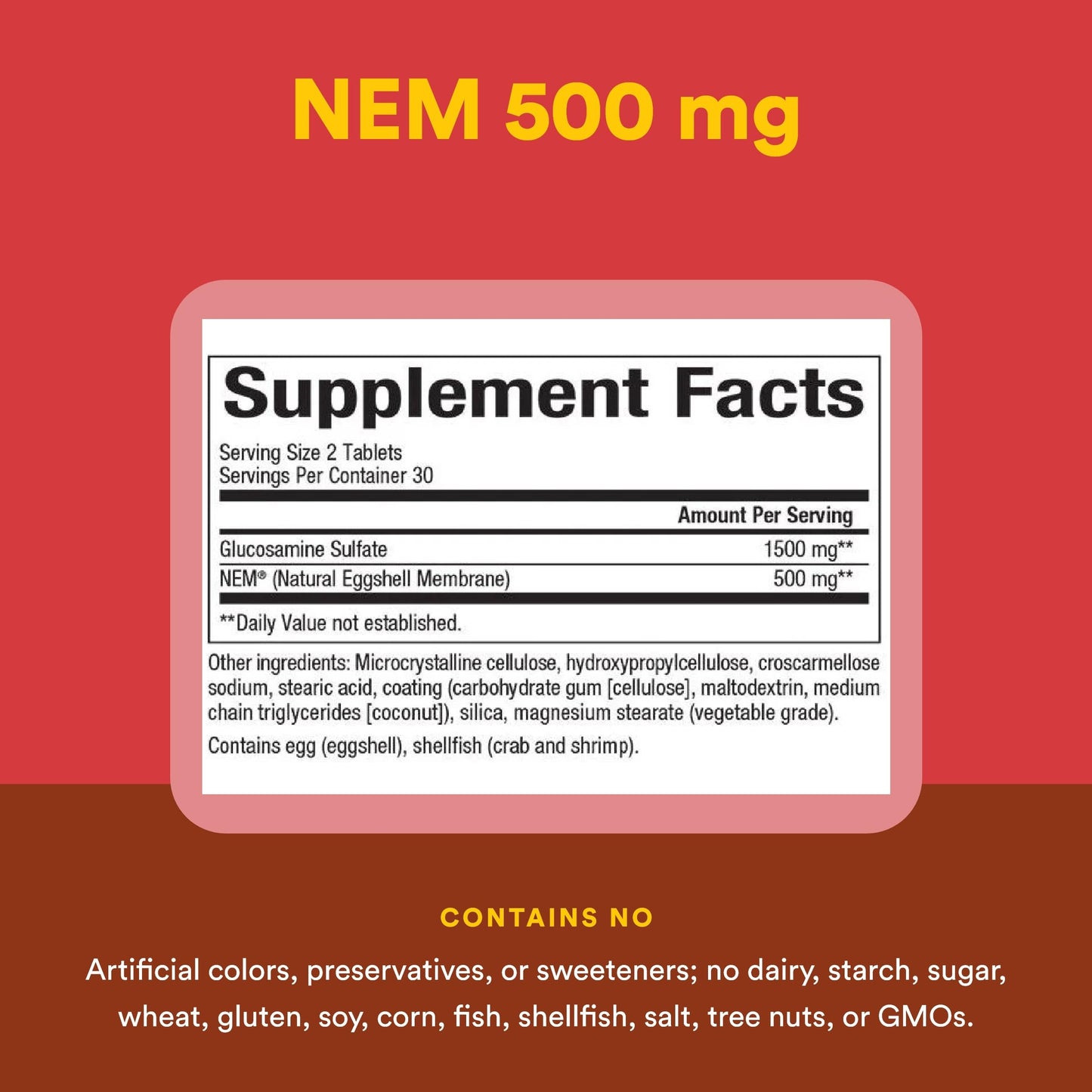 Natural Factors NEM Knee & Joint Formula 60 Tablets