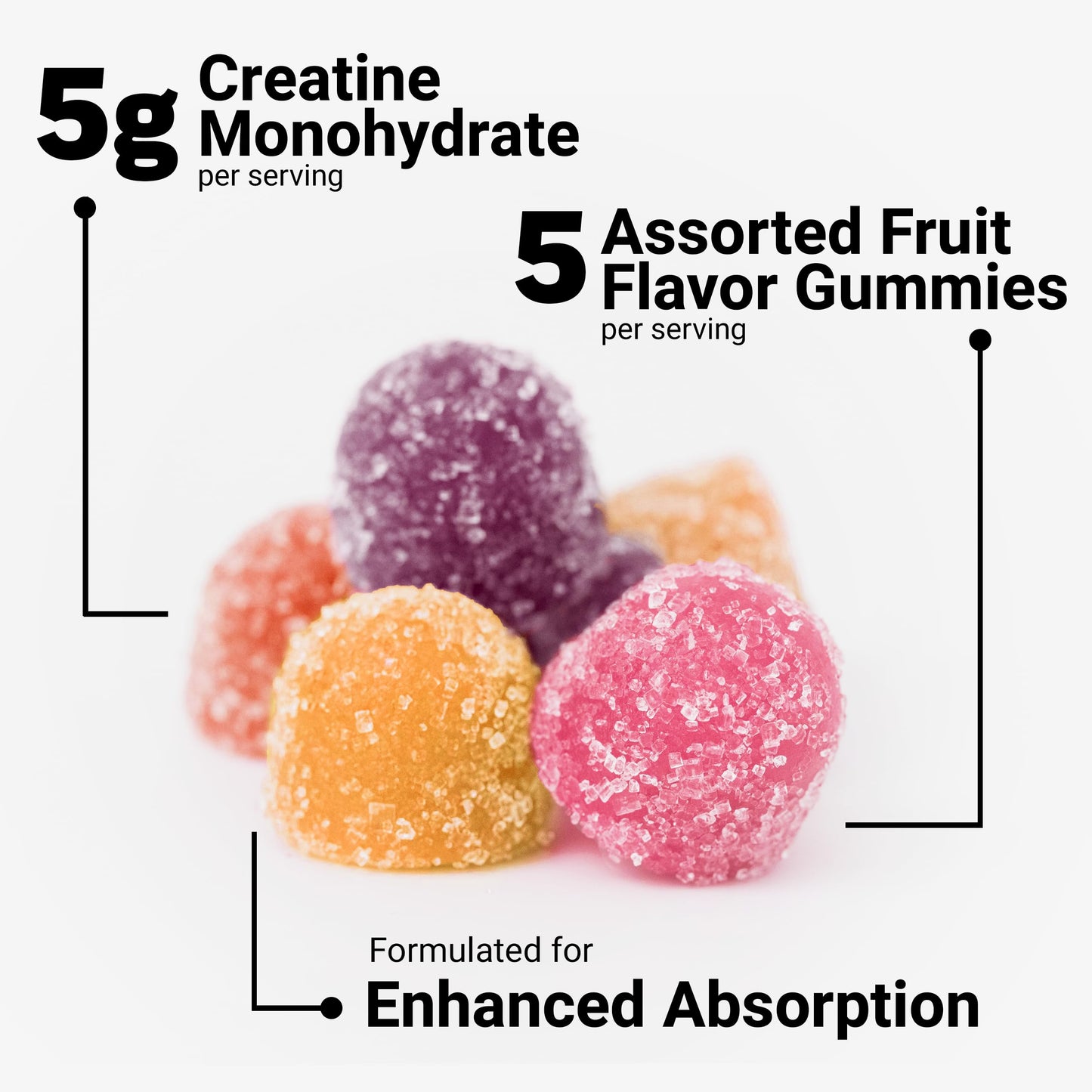 Force Factor Creatine Monohydrate Gummies, 150 Gummies