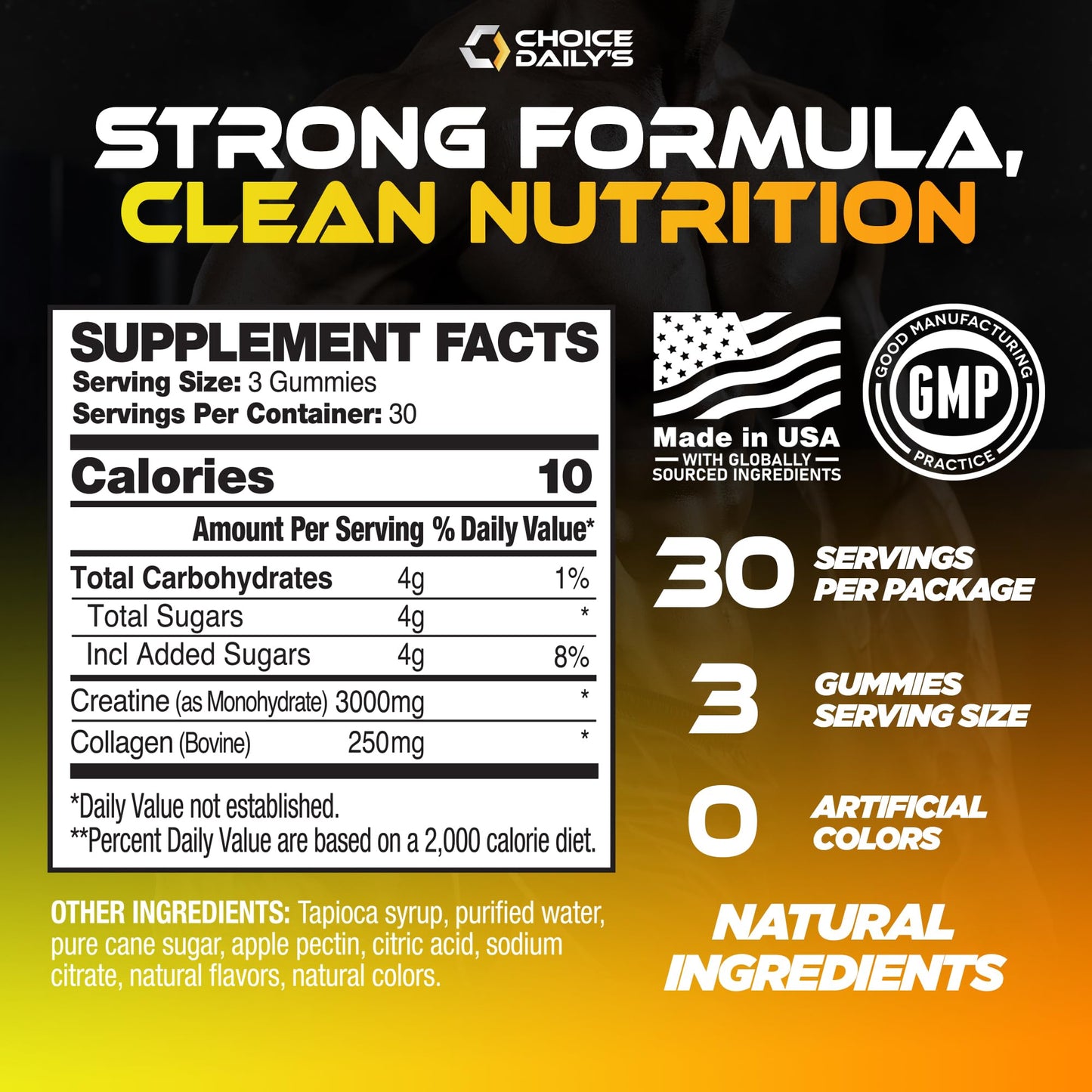 CHOICE DAILY’S Creatine Gummies 90 Count