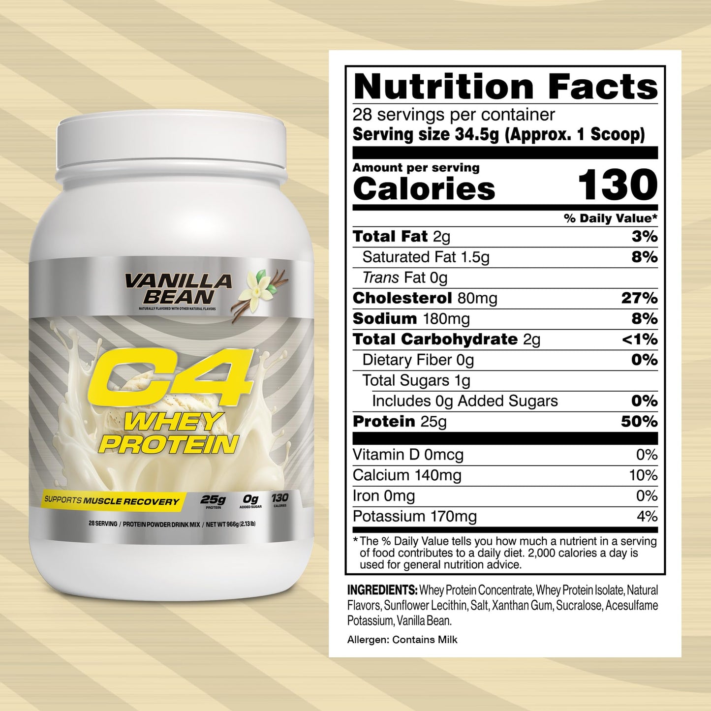 C4 Whey Protein Powder, 34.1 Servings