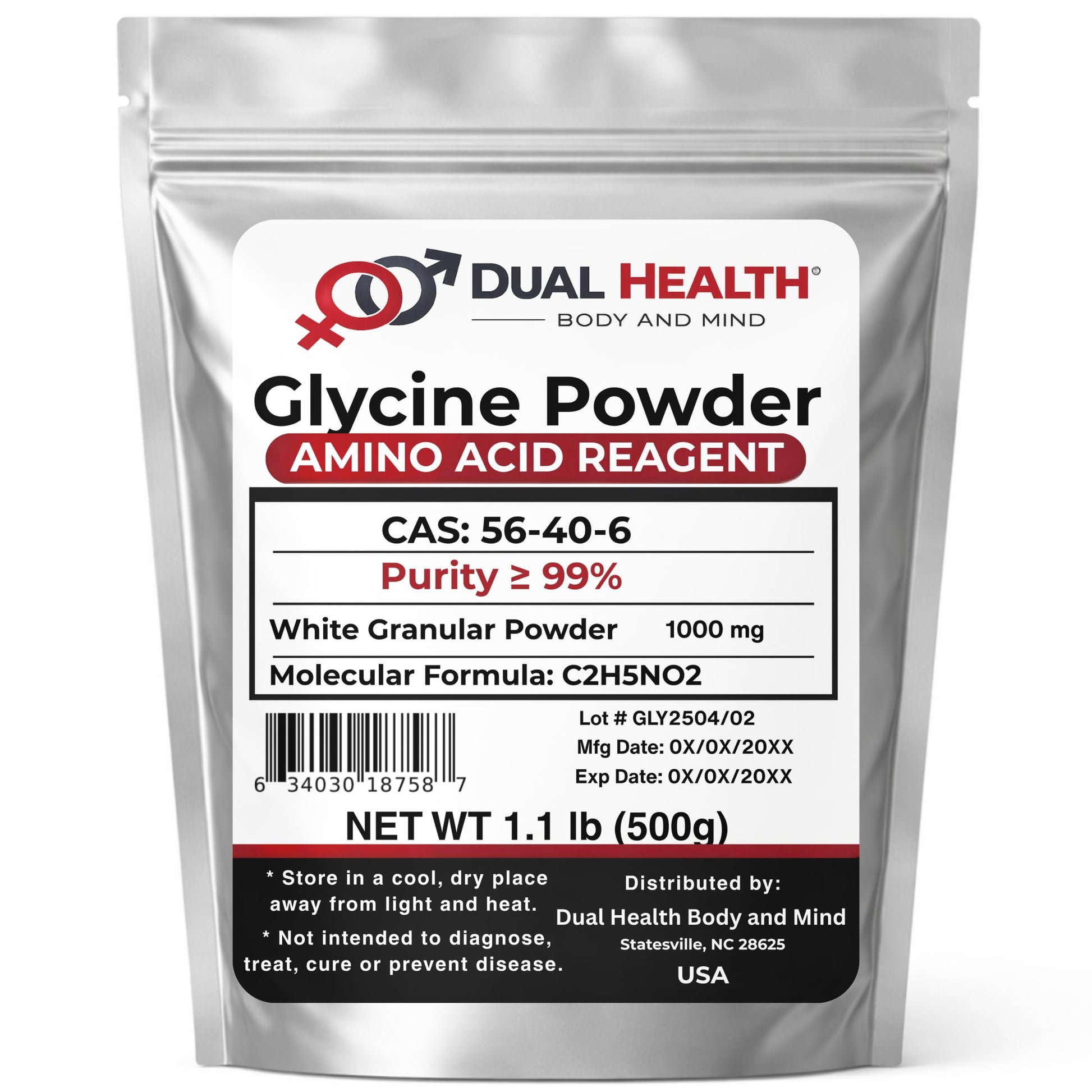 Dual Health Body & Mind Glycine Powder 1.1 lb