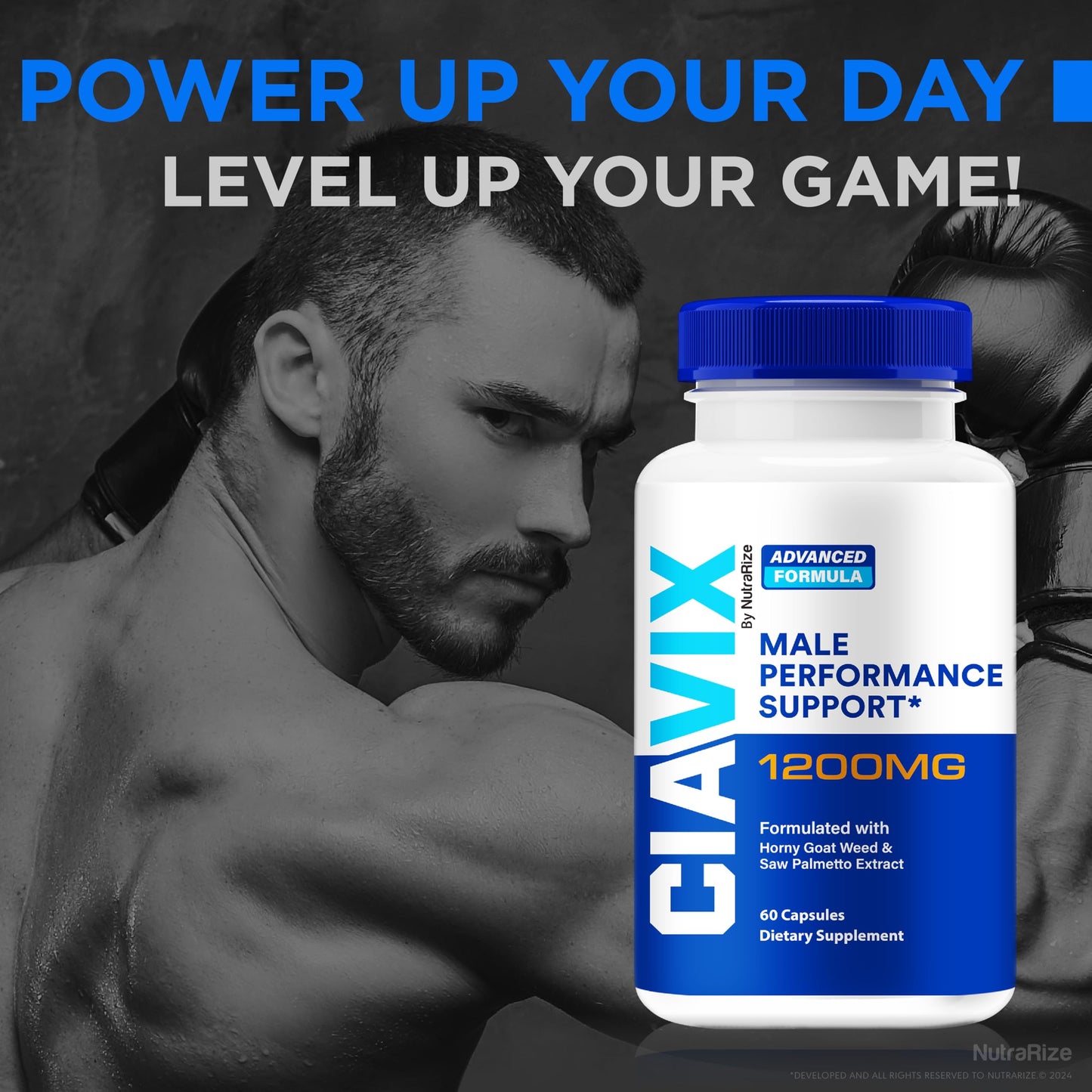 NutraRize Ciavix Capsules for Men, All Natural Formula for Male Performance & Energy Levels, Multivitamin Supplement, Capsule, 120