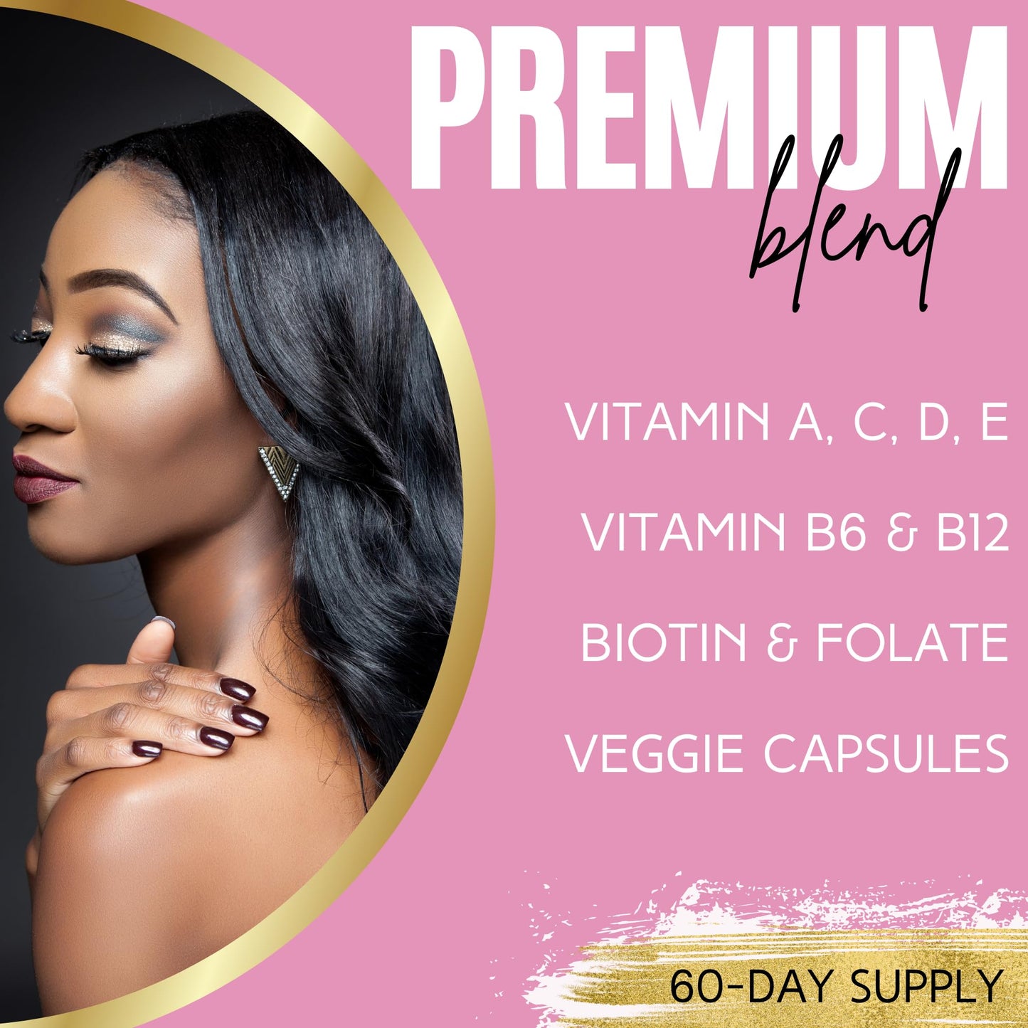 Lumen Naturals Hair, Skin & Nails for Women with Biotin, Folate, Vitamins B6, B12, A, C, D & E 180 Capsules