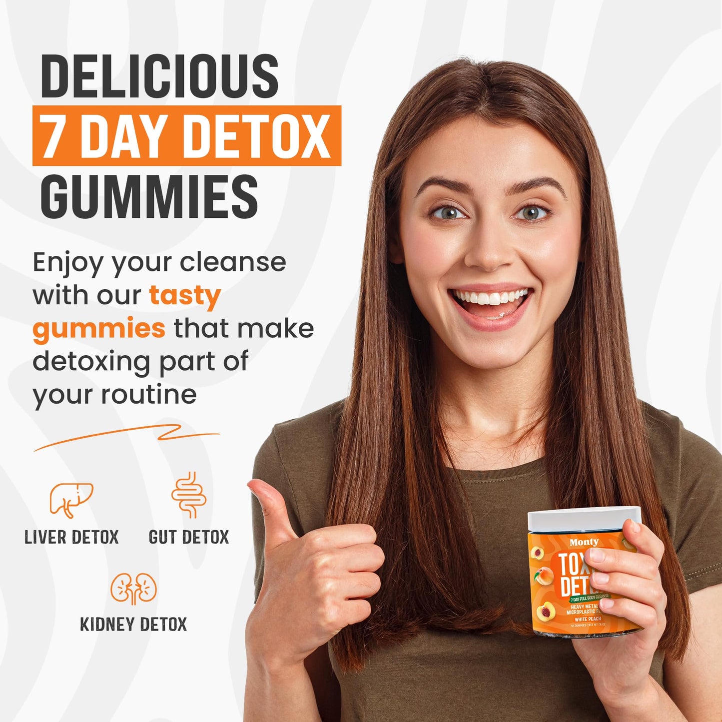 Monty Supplements Microplastic & Zeolite Support Gummies with NAC, Chlorella, Milk Thistle, Aloe & Herbal Blend – Strawberry Lemonade Flavor – 7-Day Routine – Non-GMO, 42 Gummies