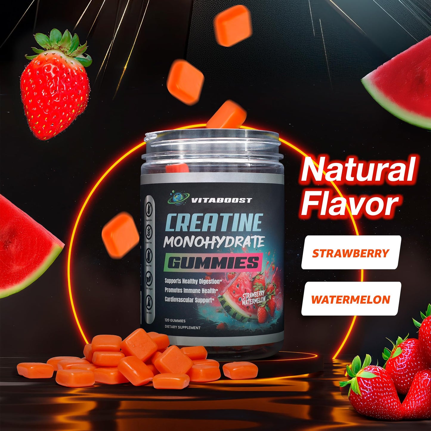 VitaBoost Creatine Gummies Chewable 120 Count