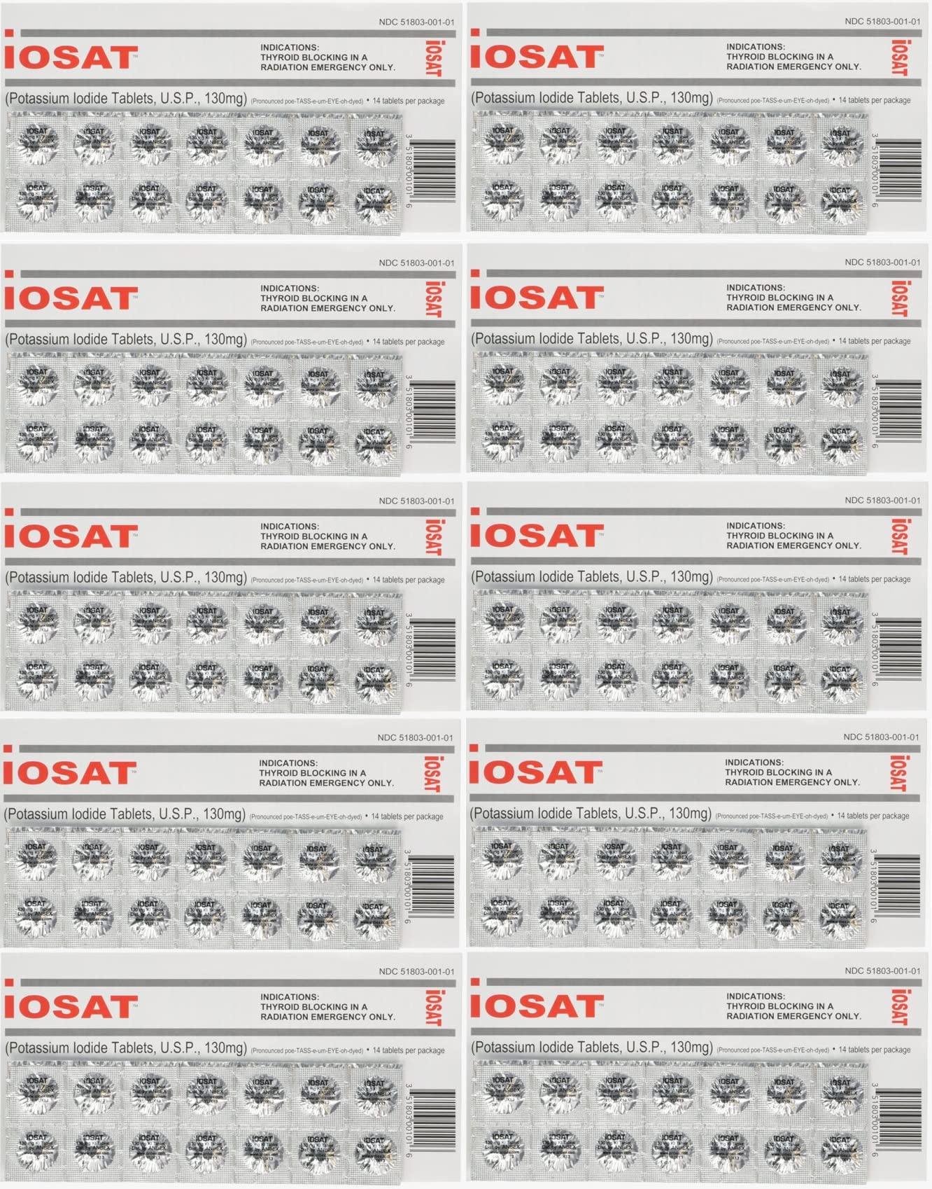 IOSAT Potassium Iodide Tablets 140 Tablets