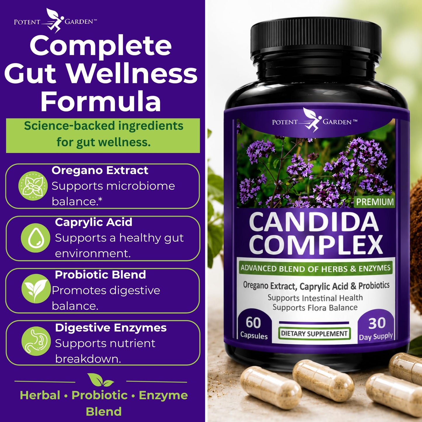 Potent Garden Candida Complex Capsule 60 Count