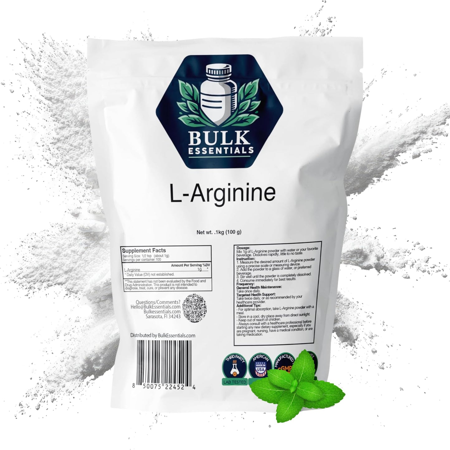 Bulk Essentials L-Arginine Powder 3.53 oz