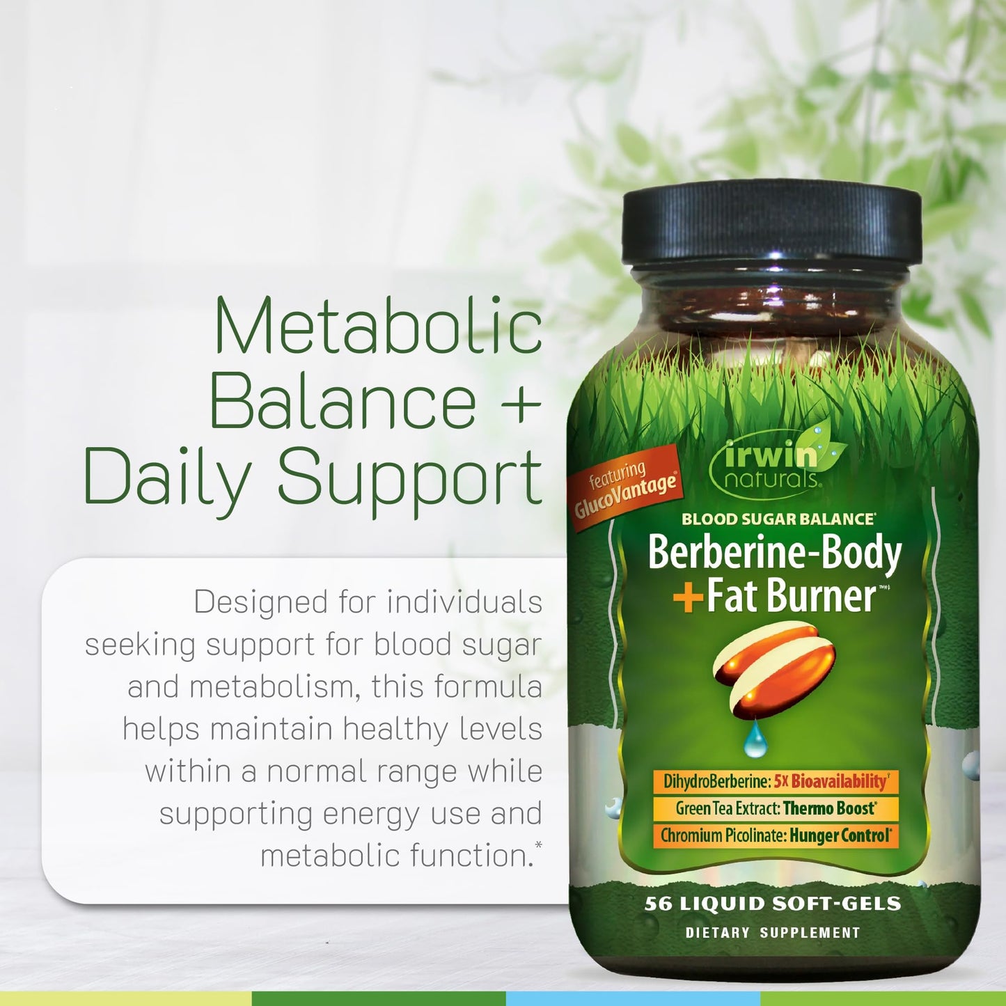 Irwin Naturals Balance Berberine-Body+Fat Burner Softgels 56