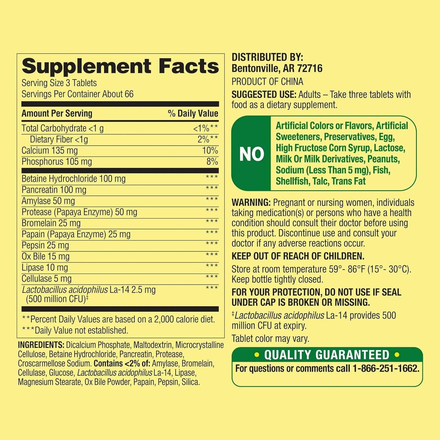 BASKETGOODS Spring Valley Probiotic Multi-Enzyme Digestive Formula Tablets 200 Count